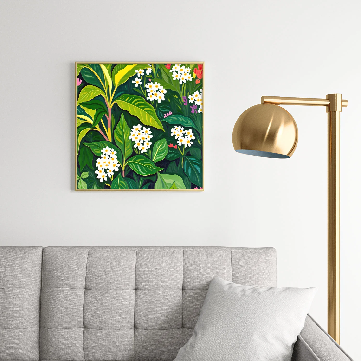 83 Oranges Beneath The Jungle Canopy Square Metal Framed Art Print - Image 14