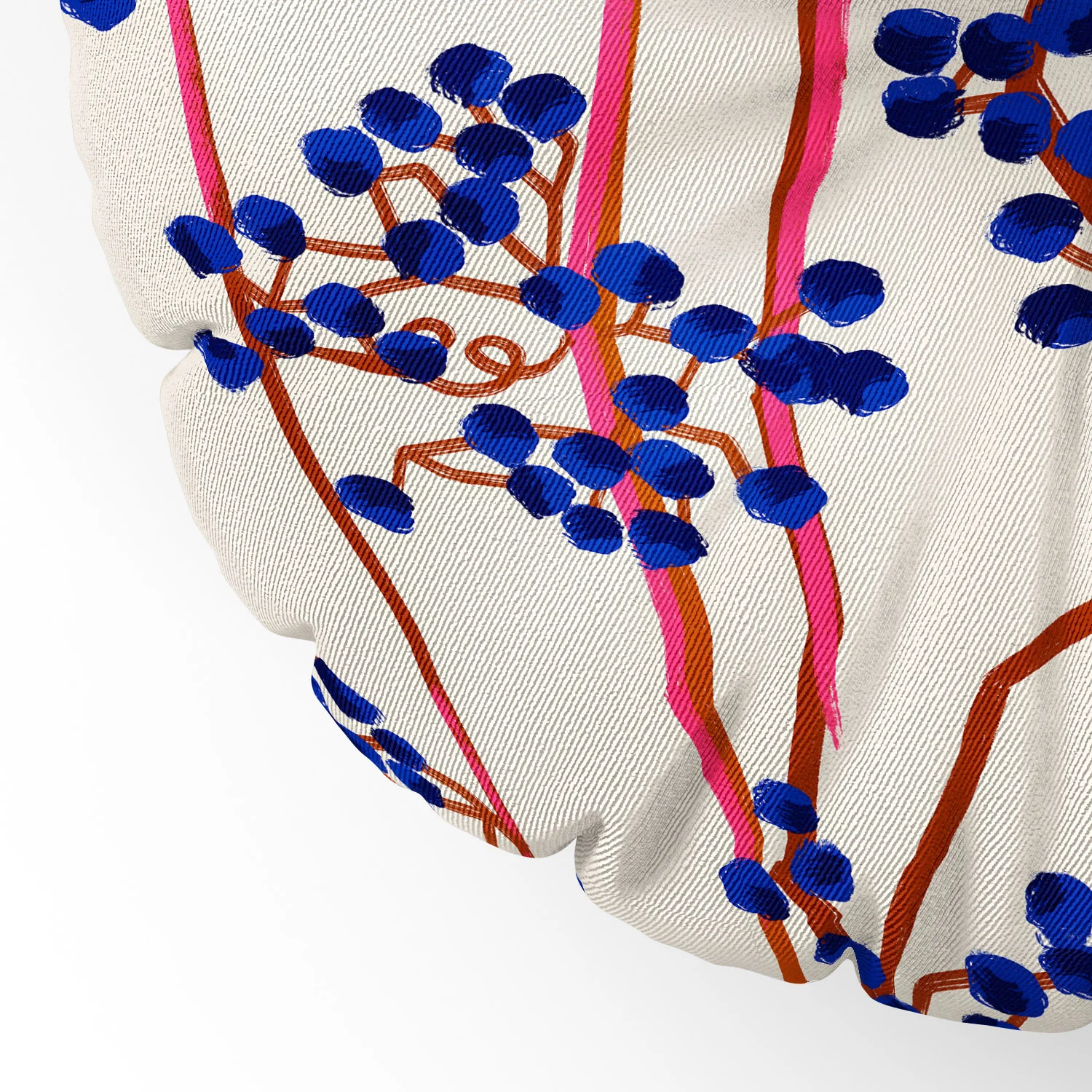 83 Oranges Berry Summer Floor Pillow Round - Image 5