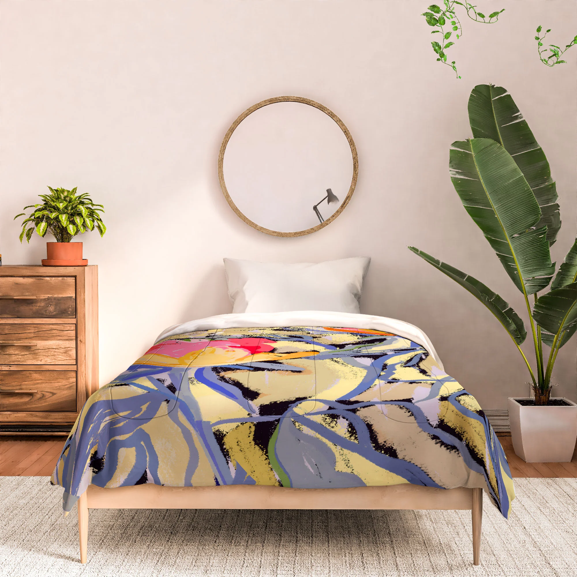 83 Oranges Blooms in The Butter Forest Comforter - Image 6
