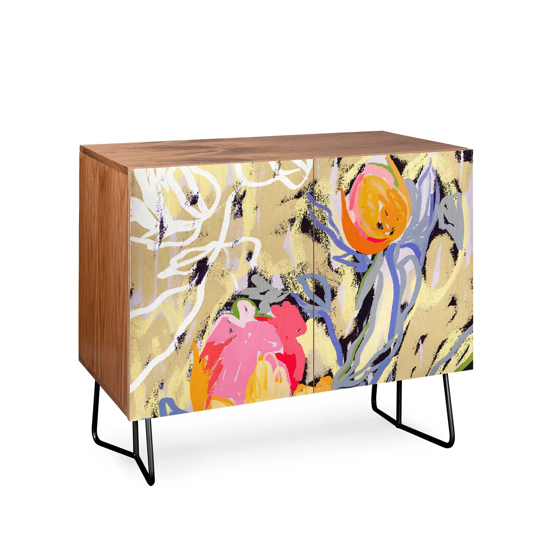83 Oranges Blooms in The Butter Forest Credenza - Image 5
