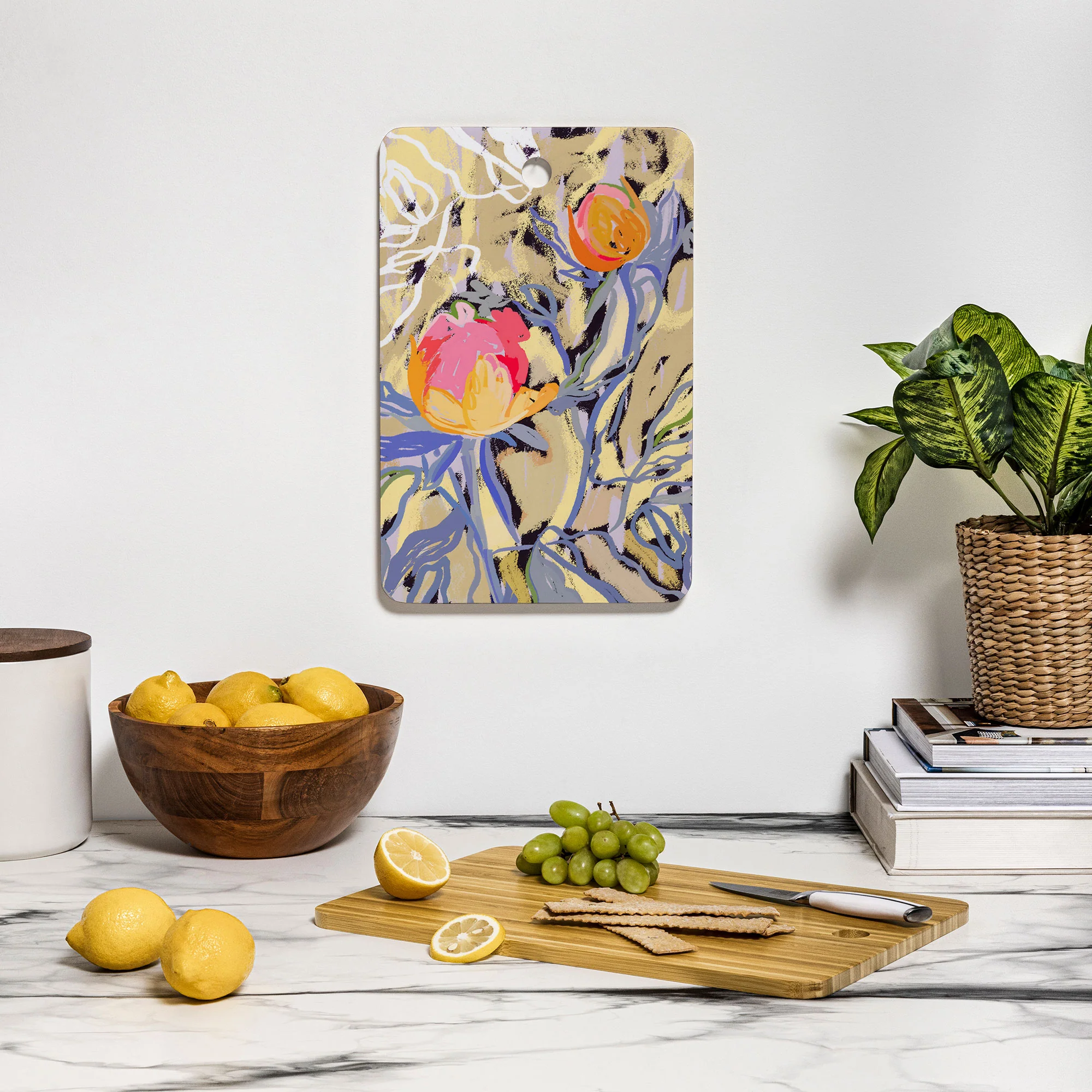 83 Oranges Blooms in The Butter Forest Cutting Board Rectangle - Image 3