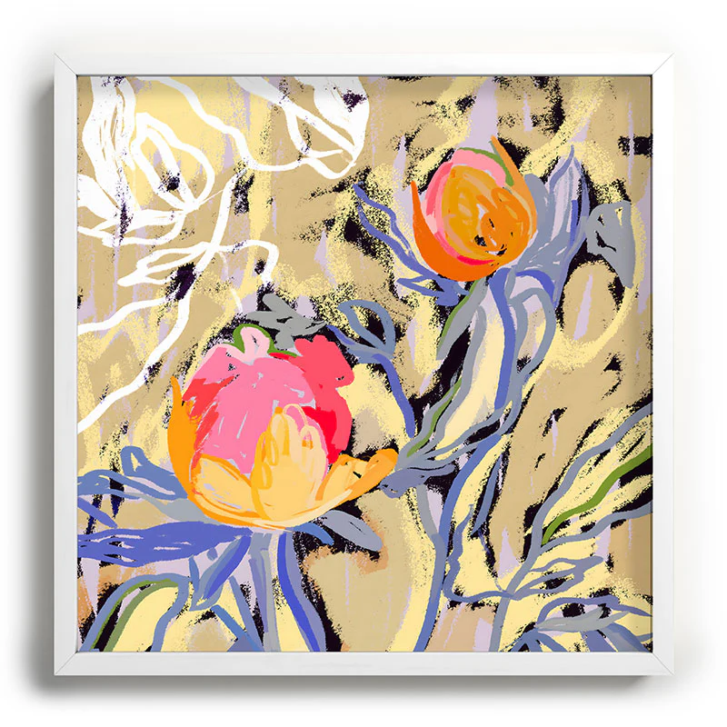 83 Oranges Blooms in The Butter Forest Recessed Framing Square - Image 11