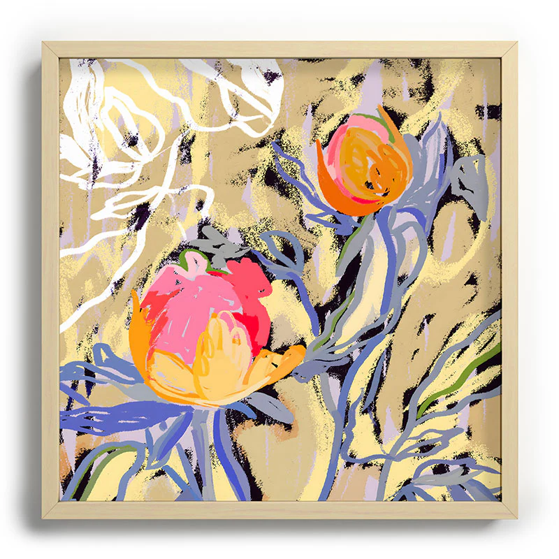 83 Oranges Blooms in The Butter Forest Recessed Framing Square - Image 13