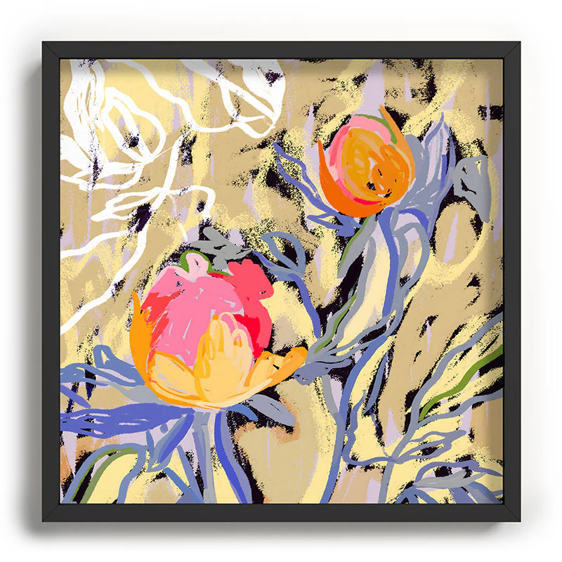 83 Oranges Blooms in The Butter Forest Recessed Framing Square - Image 9