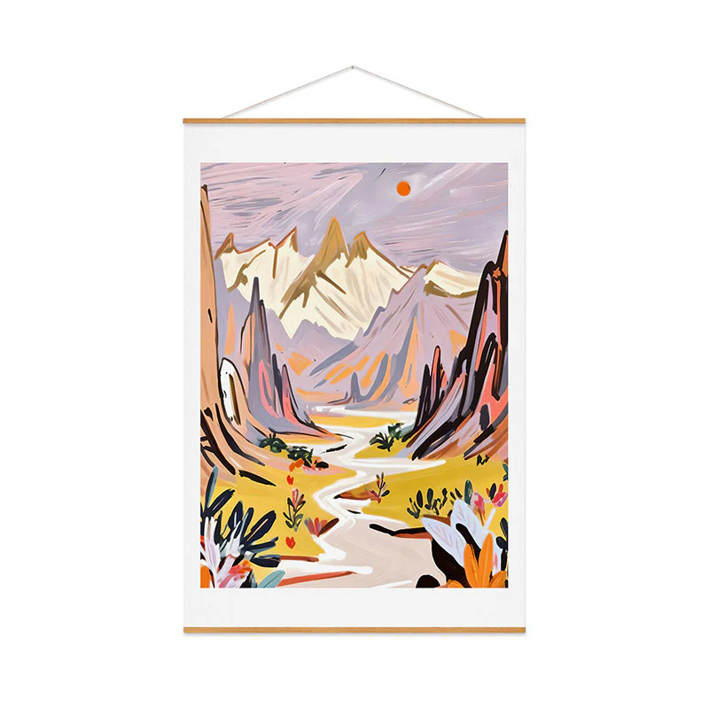83 Oranges Lavender Mountains Art Print - Image 52