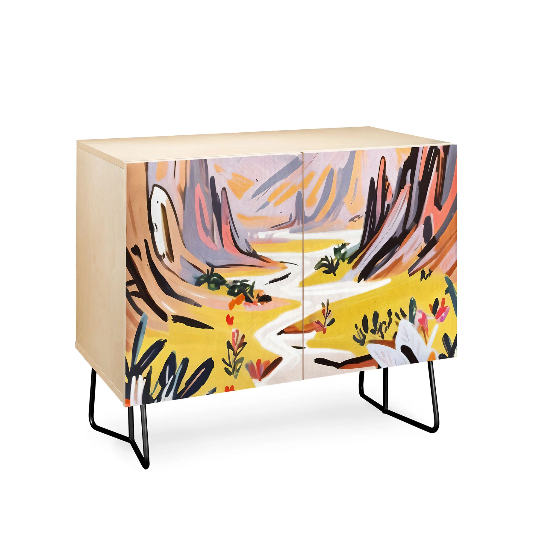 83 Oranges Lavender Mountains Credenza - Image 11