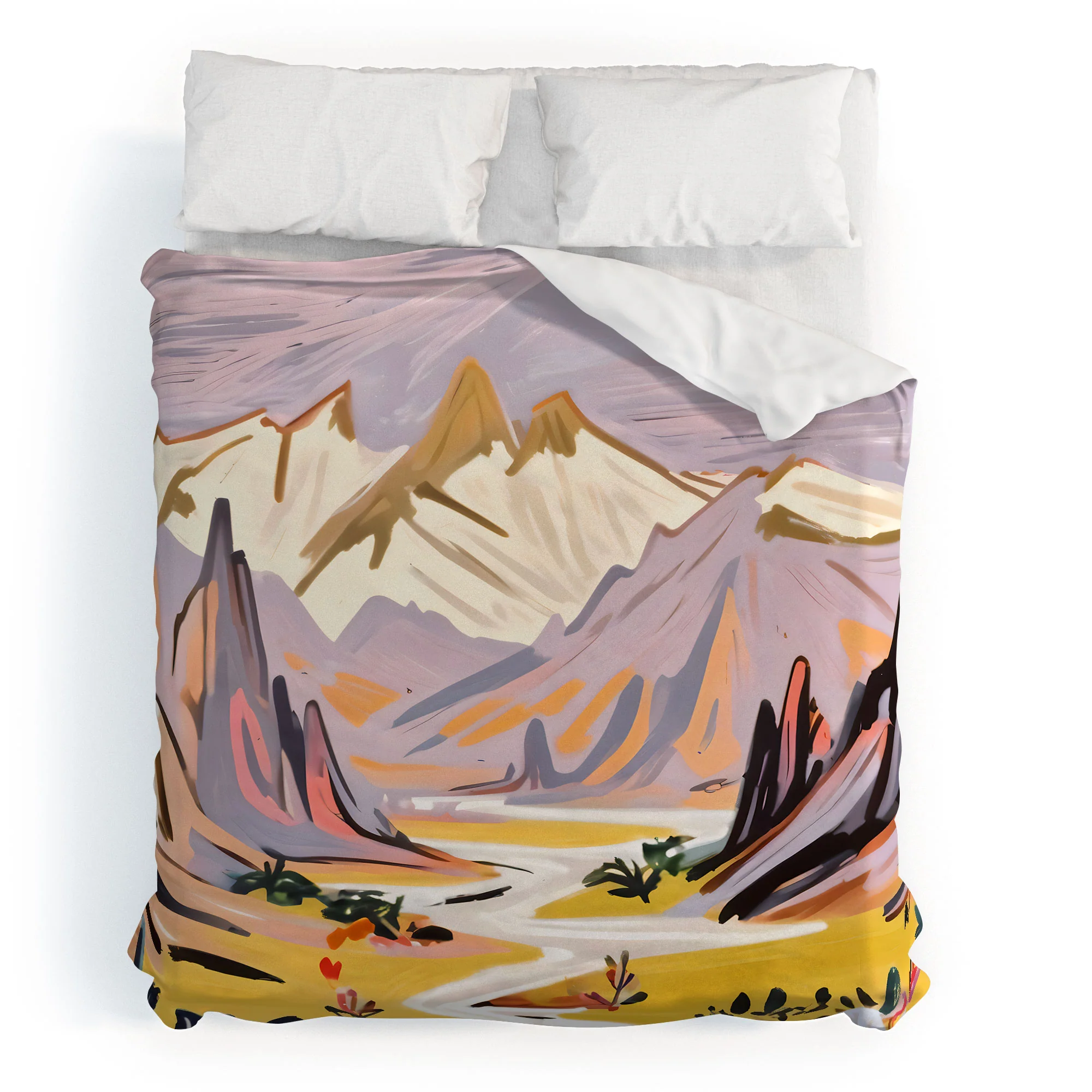83 Oranges Lavender Mountains Duvet Cover - Image 17