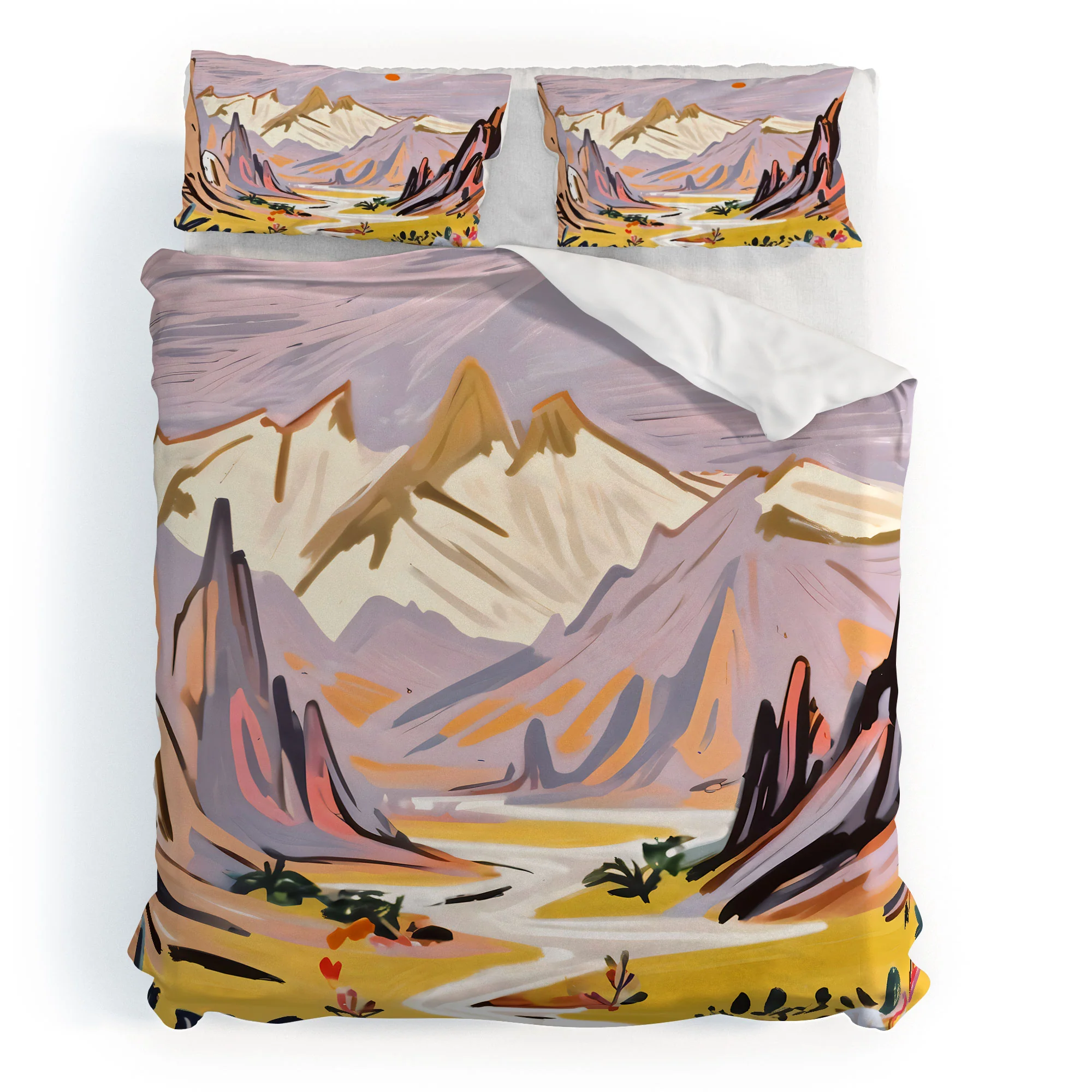 83 Oranges Lavender Mountains Duvet Cover - Image 57