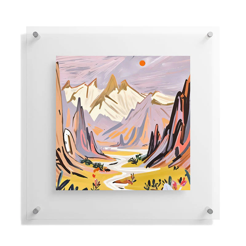 83 Oranges Lavender Mountains Floating Acrylic Print - Image 27