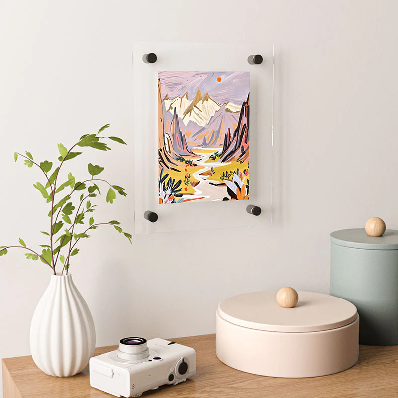 83 Oranges Lavender Mountains Floating Acrylic Print - Image 6