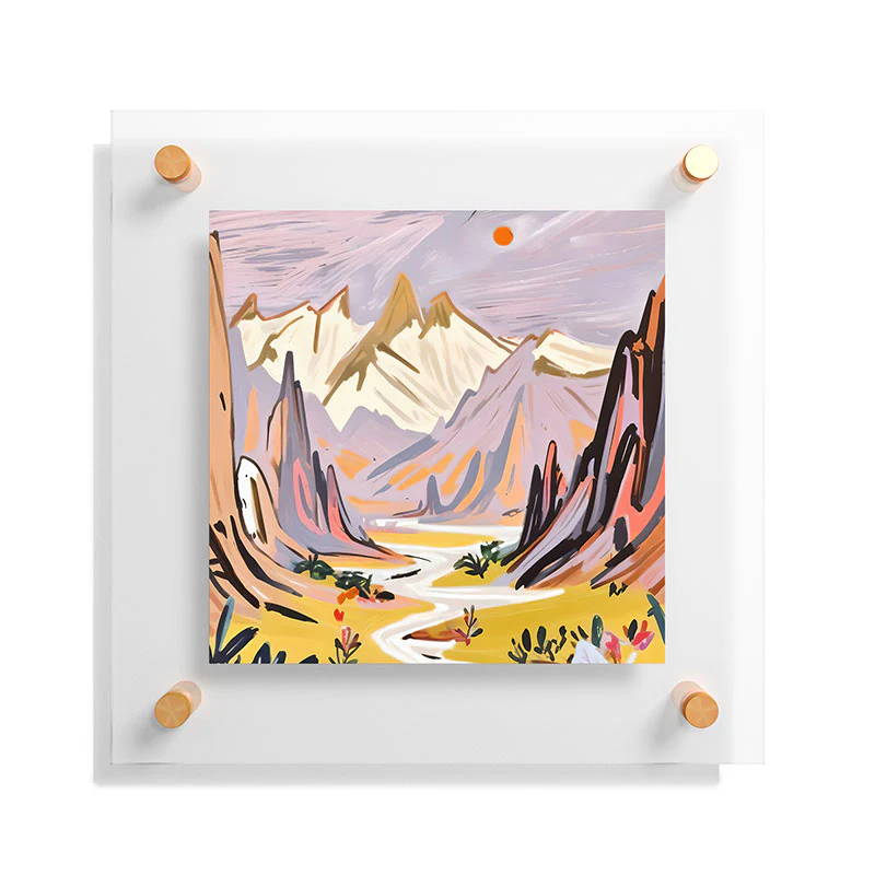 83 Oranges Lavender Mountains Floating Acrylic Print - Image 7
