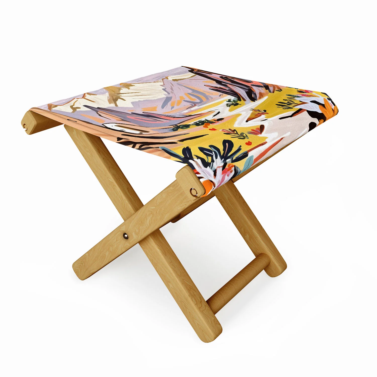 83 Oranges Lavender Mountains Folding Stool - Image 2