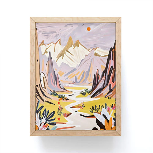83 Oranges Lavender Mountains Framed Mini Art Print - Image 4