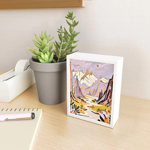 83 Oranges Lavender Mountains Framed Mini Art Print - Image 5