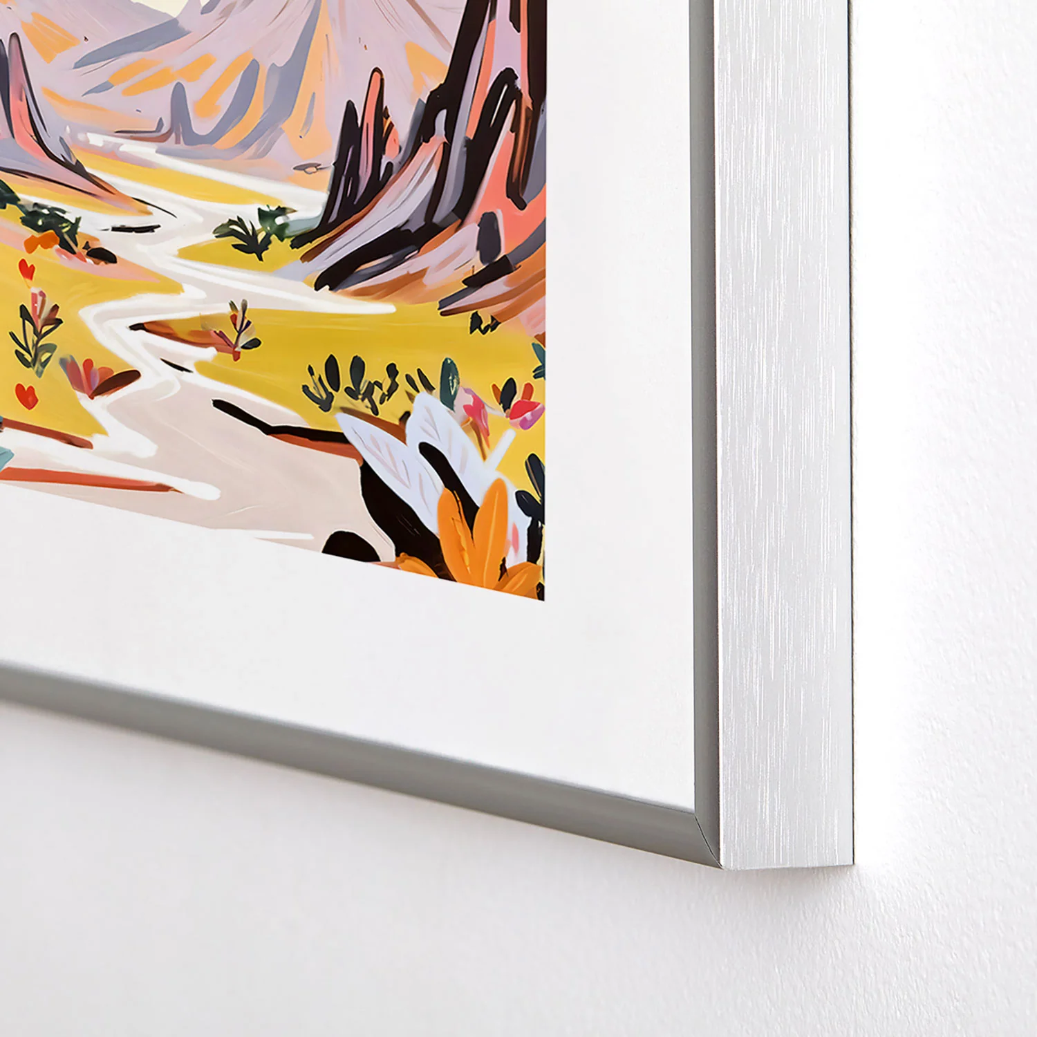 83 Oranges Lavender Mountains Metal Framed Art Print - Image 8