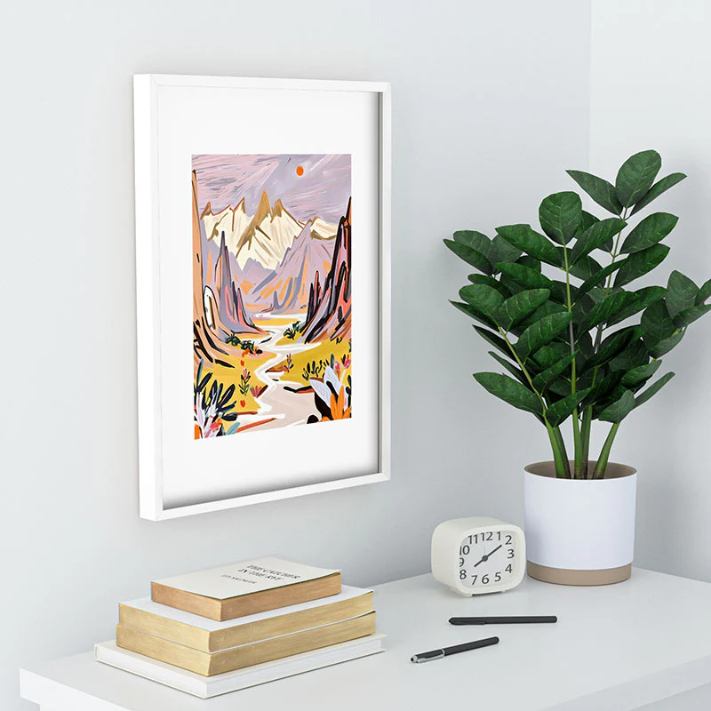 83 Oranges Lavender Mountains Recessed Framing Rectangle - Image 20