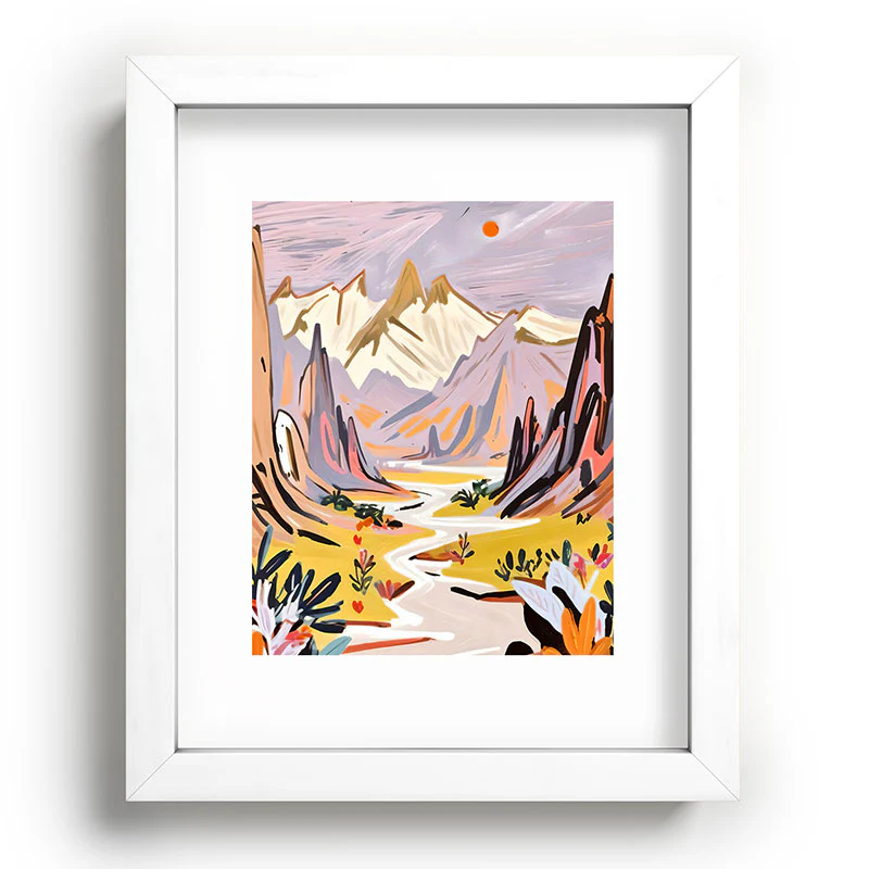 83 Oranges Lavender Mountains Recessed Framing Rectangle - Image 3