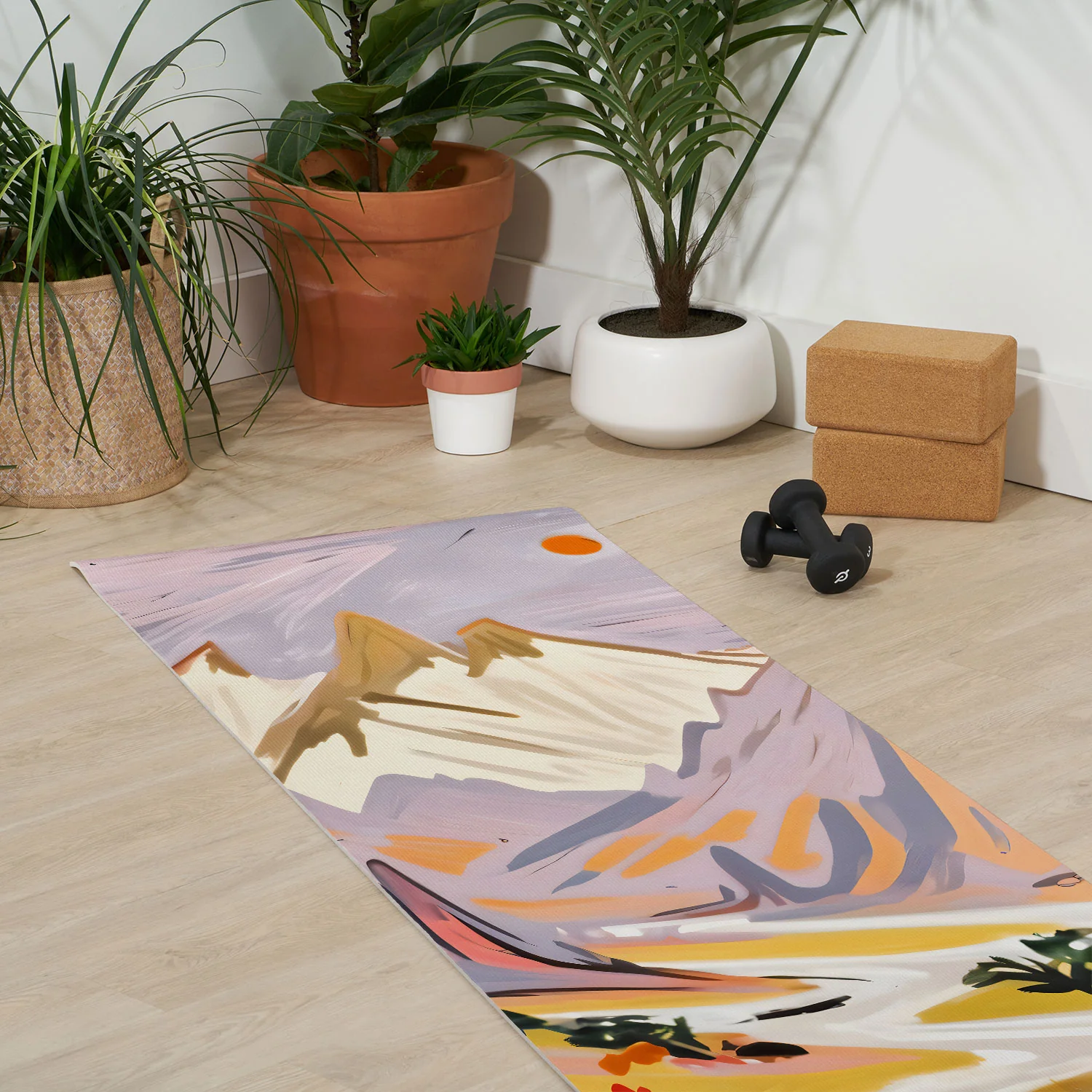 83 Oranges Lavender Mountains Yoga Mat - Image 3