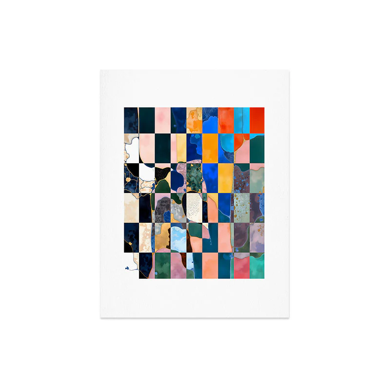 83 Oranges Luxe Checkerboard Art Print - Image 10