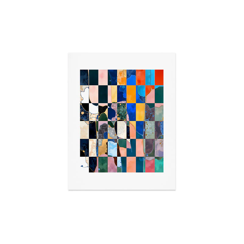 83 Oranges Luxe Checkerboard Art Print - Image 4