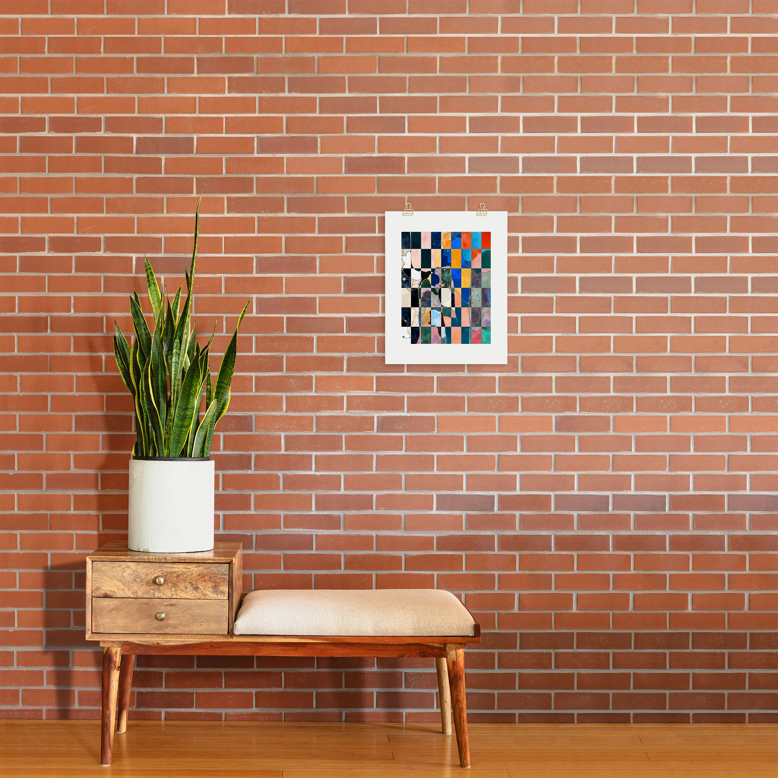 83 Oranges Luxe Checkerboard Art Print - Image 8