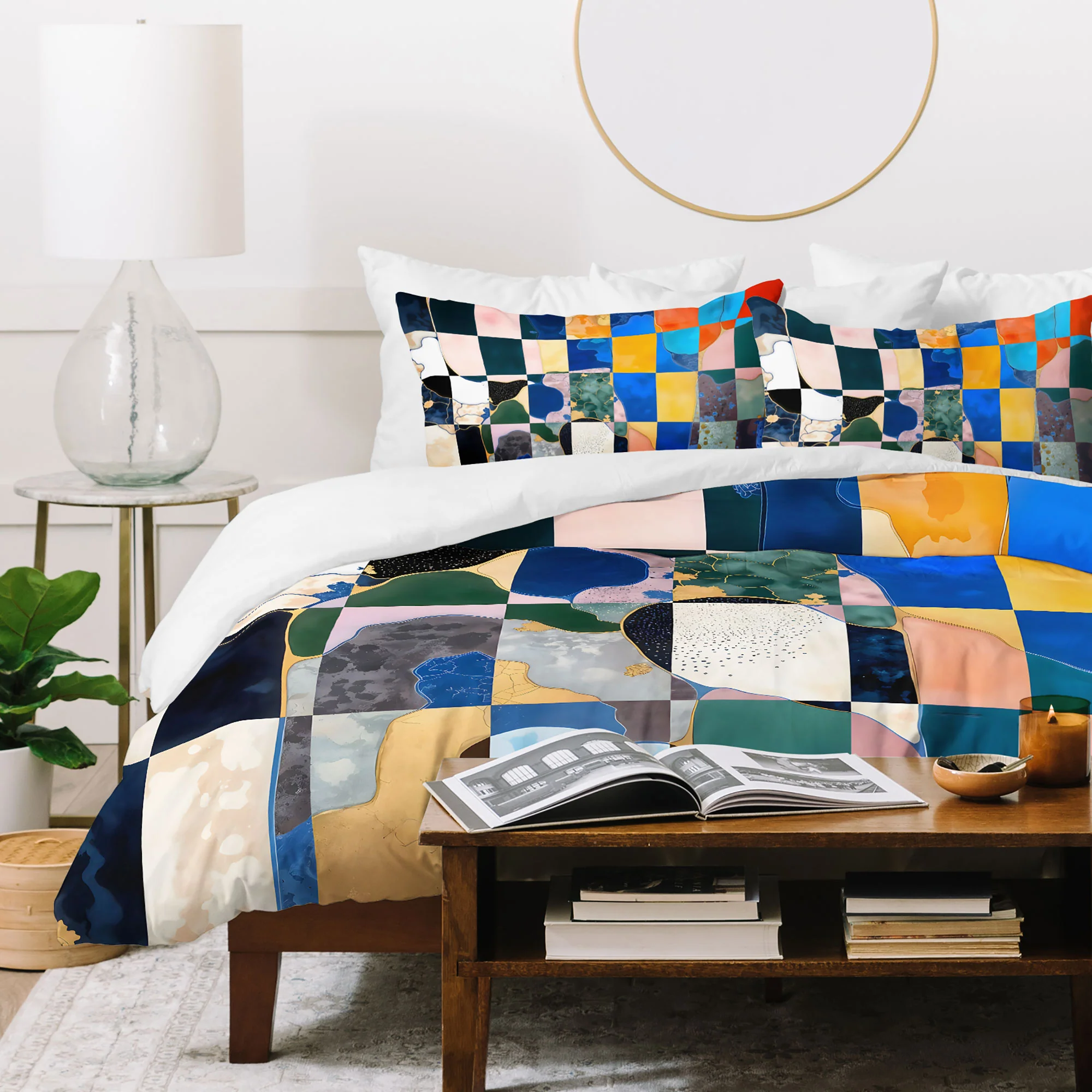 83 Oranges Luxe Checkerboard Duvet Cover - Image 35
