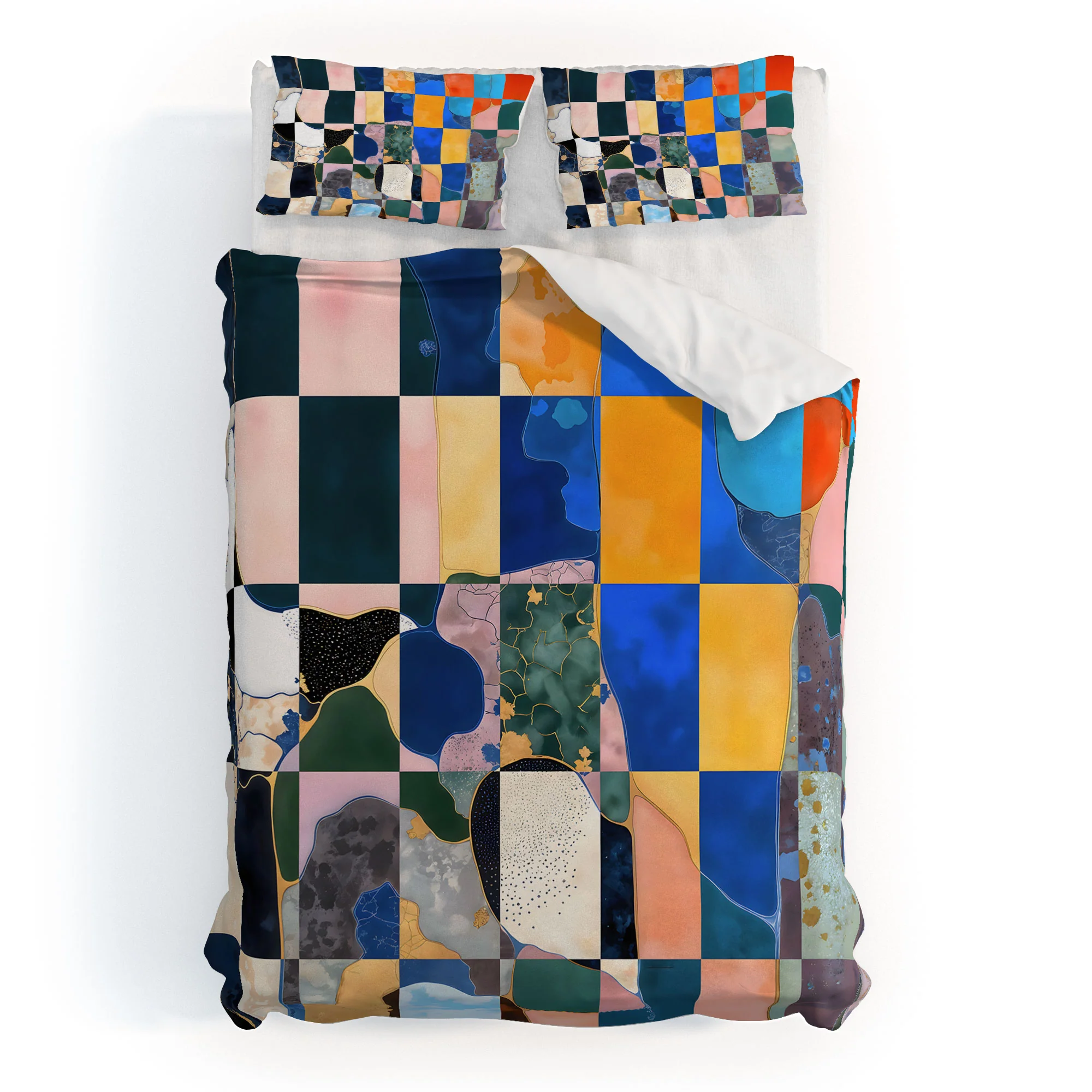 83 Oranges Luxe Checkerboard Duvet Cover - Image 41