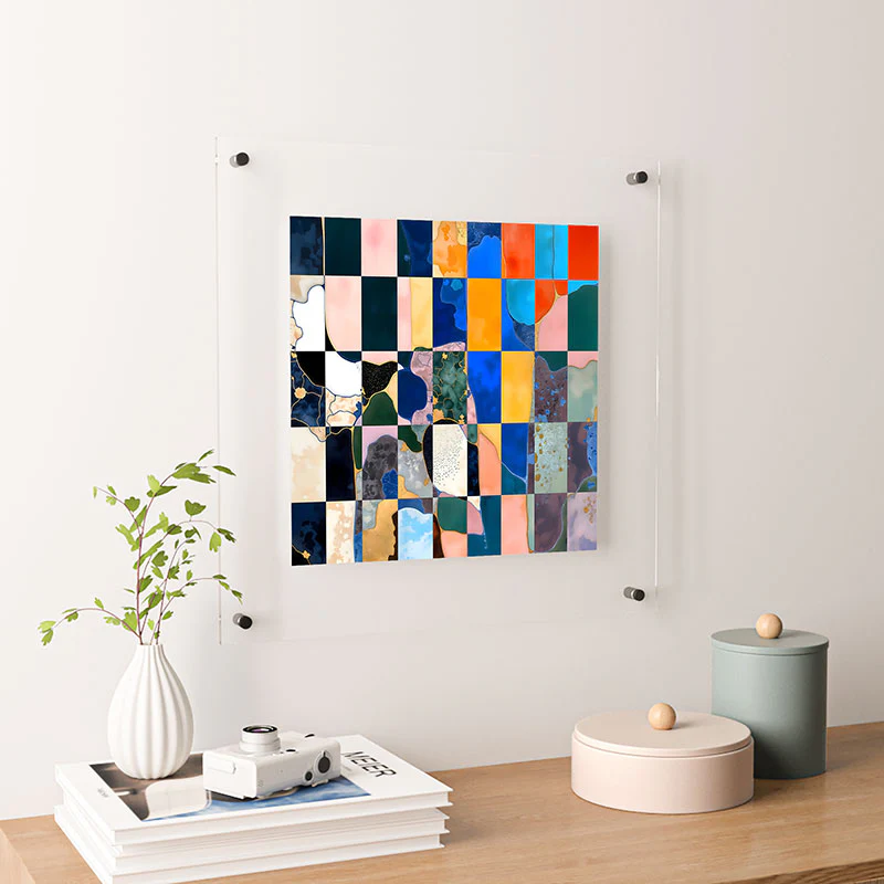 83 Oranges Luxe Checkerboard Floating Acrylic Print - Image 30