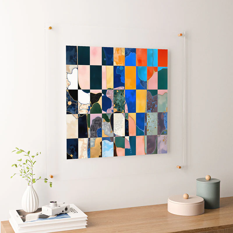 83 Oranges Luxe Checkerboard Floating Acrylic Print - Image 38