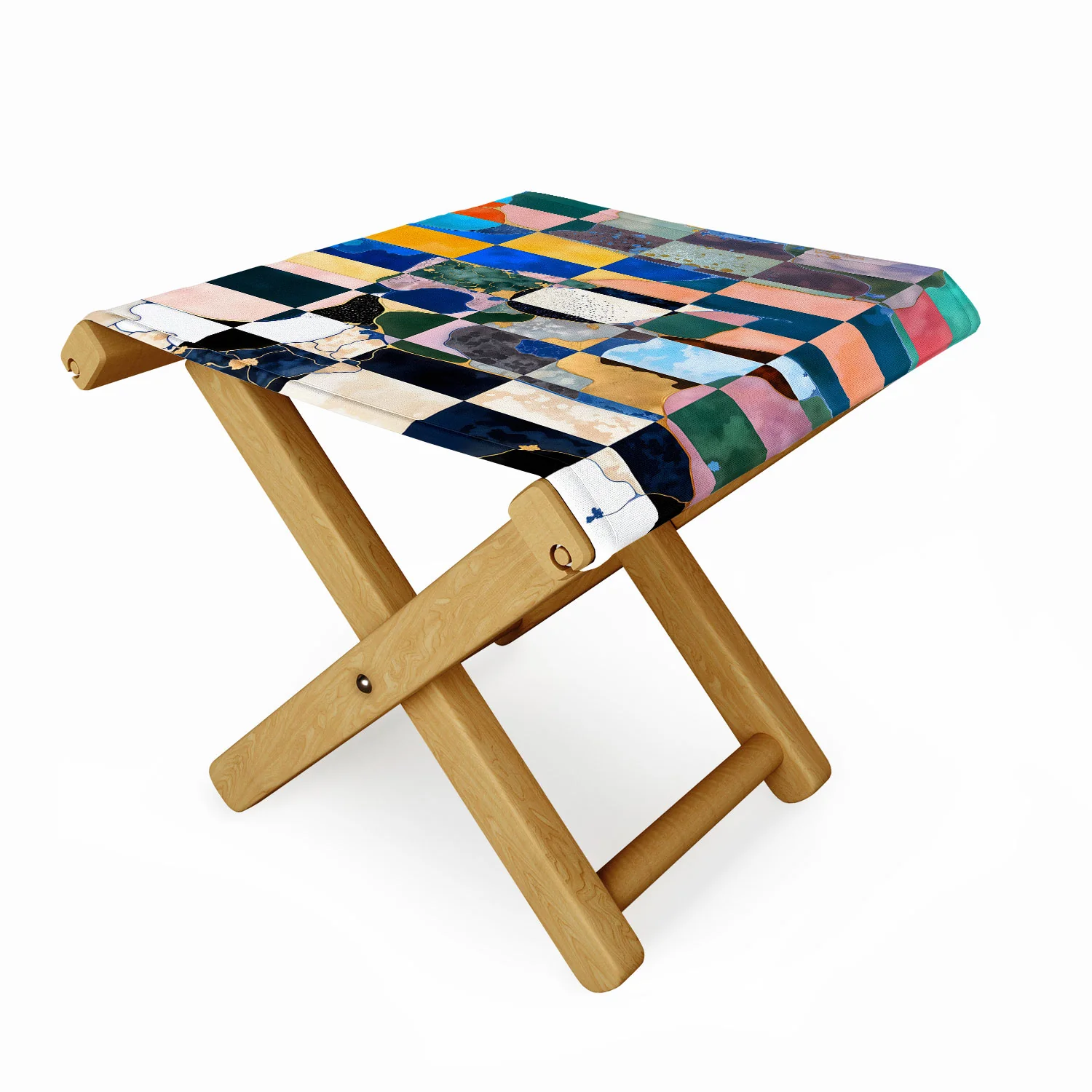 83 Oranges Luxe Checkerboard Folding Stool - Image 2