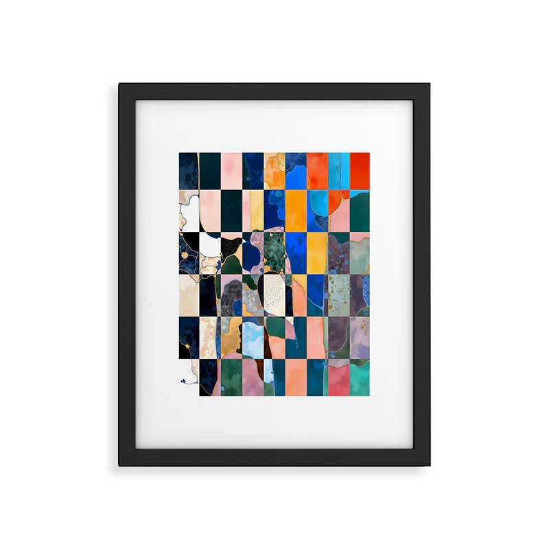 83 Oranges Luxe Checkerboard Framed Art Print - Image 25