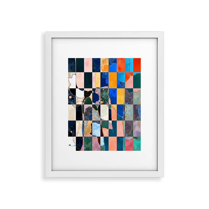 83 Oranges Luxe Checkerboard Framed Art Print - Image 47