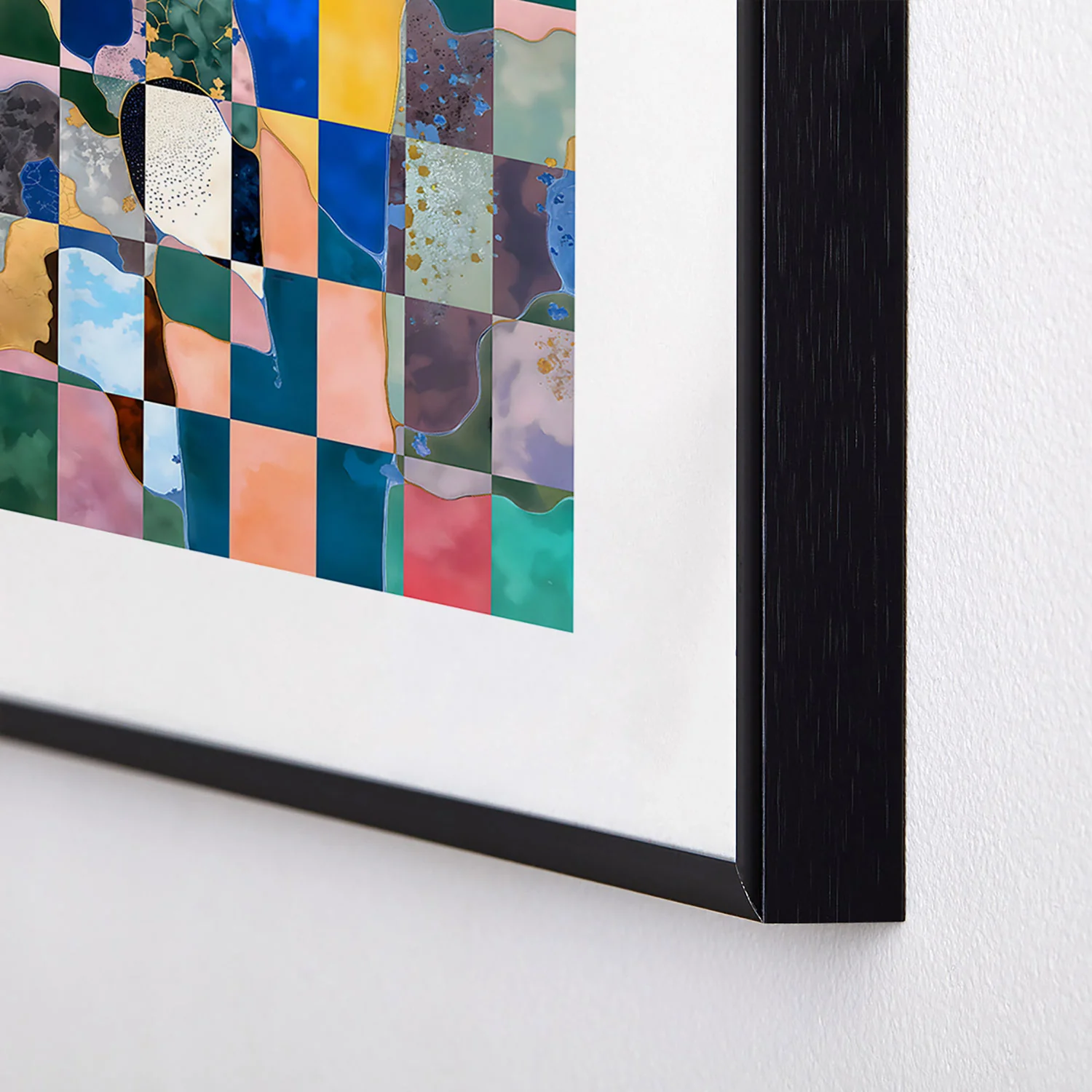 83 Oranges Luxe Checkerboard Metal Framed Art Print - Image 12