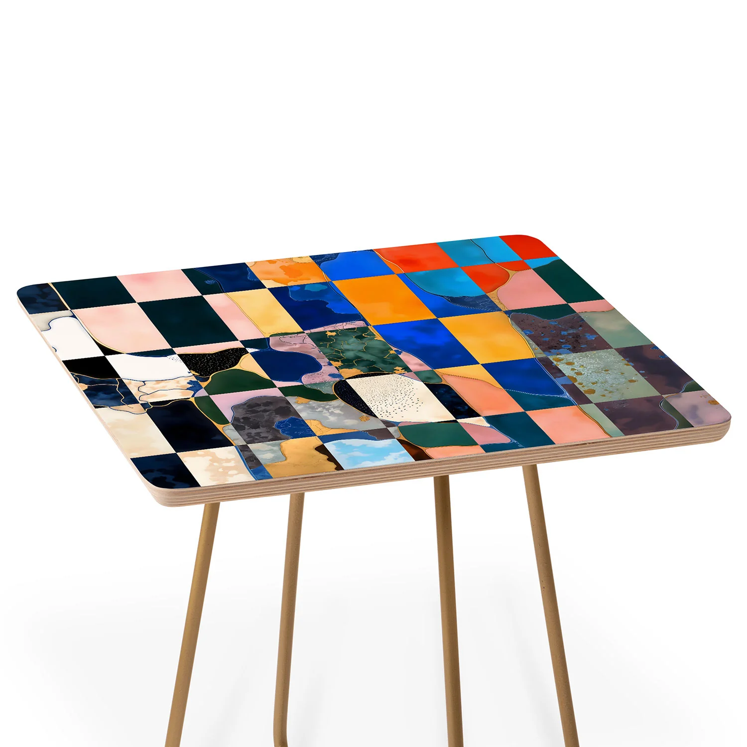 83 Oranges Luxe Checkerboard Side Table - Image 3