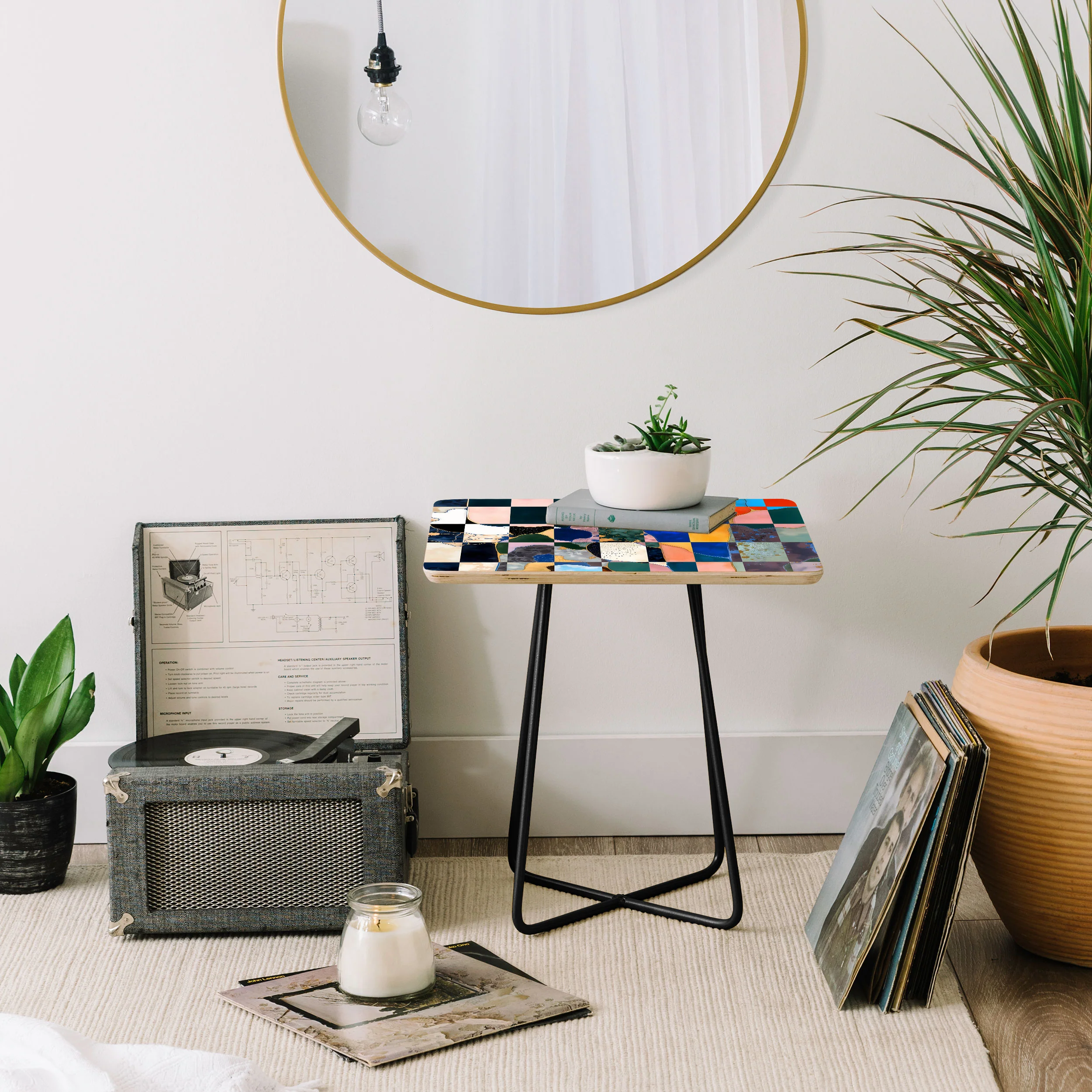 83 Oranges Luxe Checkerboard Side Table - Image 8