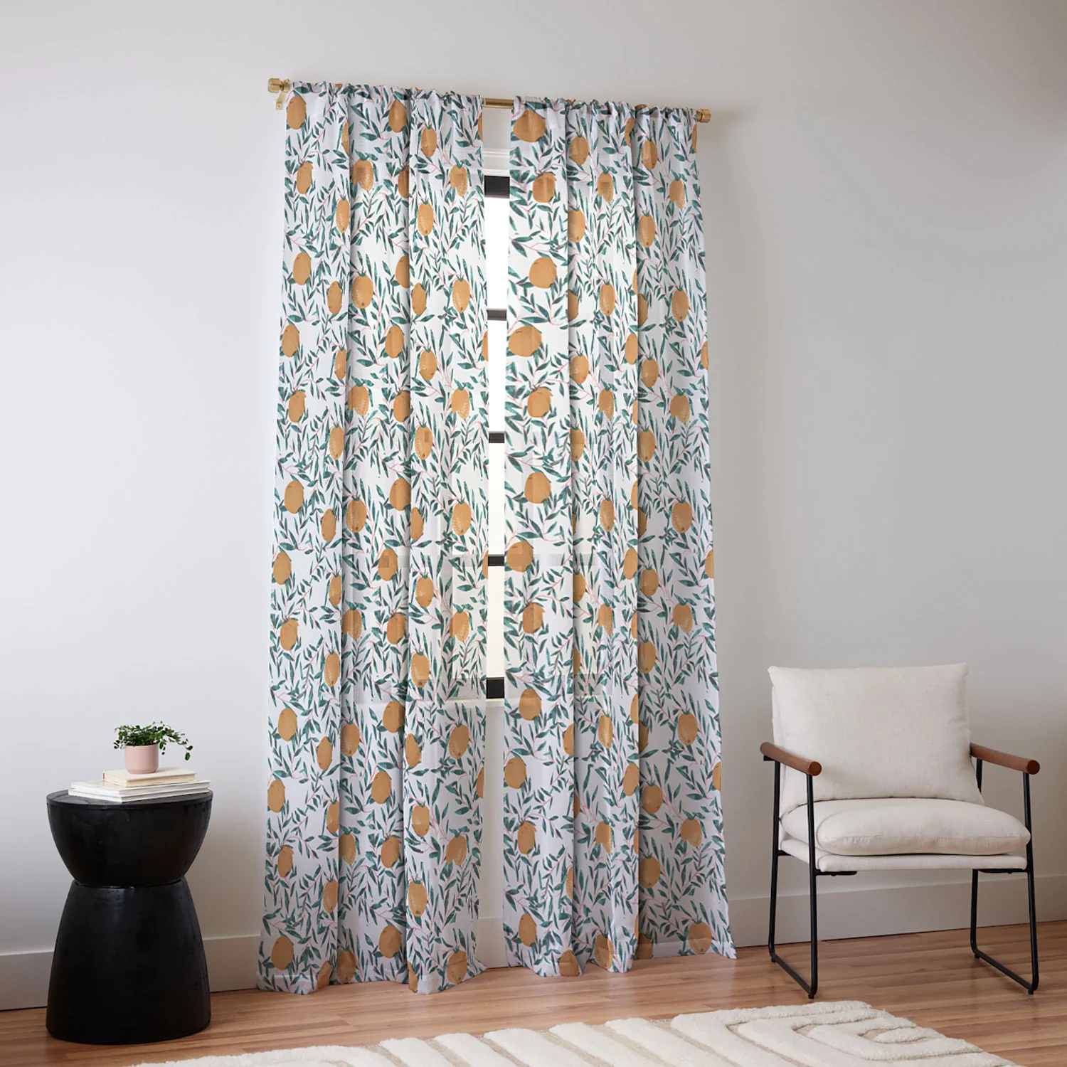 83 Oranges Mandarins Sheer Window Curtain - Image 2