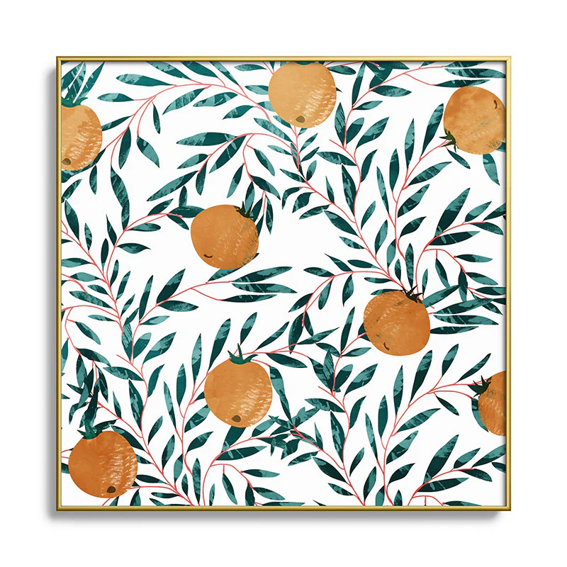 83 Oranges Mandarins Square Metal Framed Art Print - Image 13