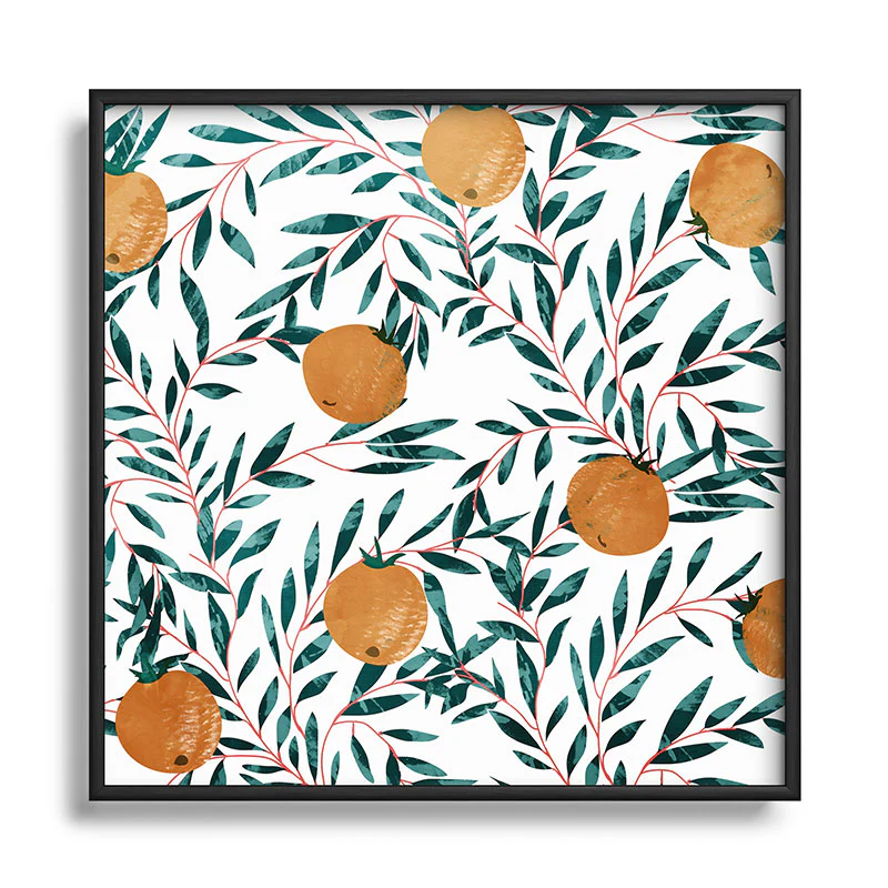 83 Oranges Mandarins Square Metal Framed Art Print - Image 9