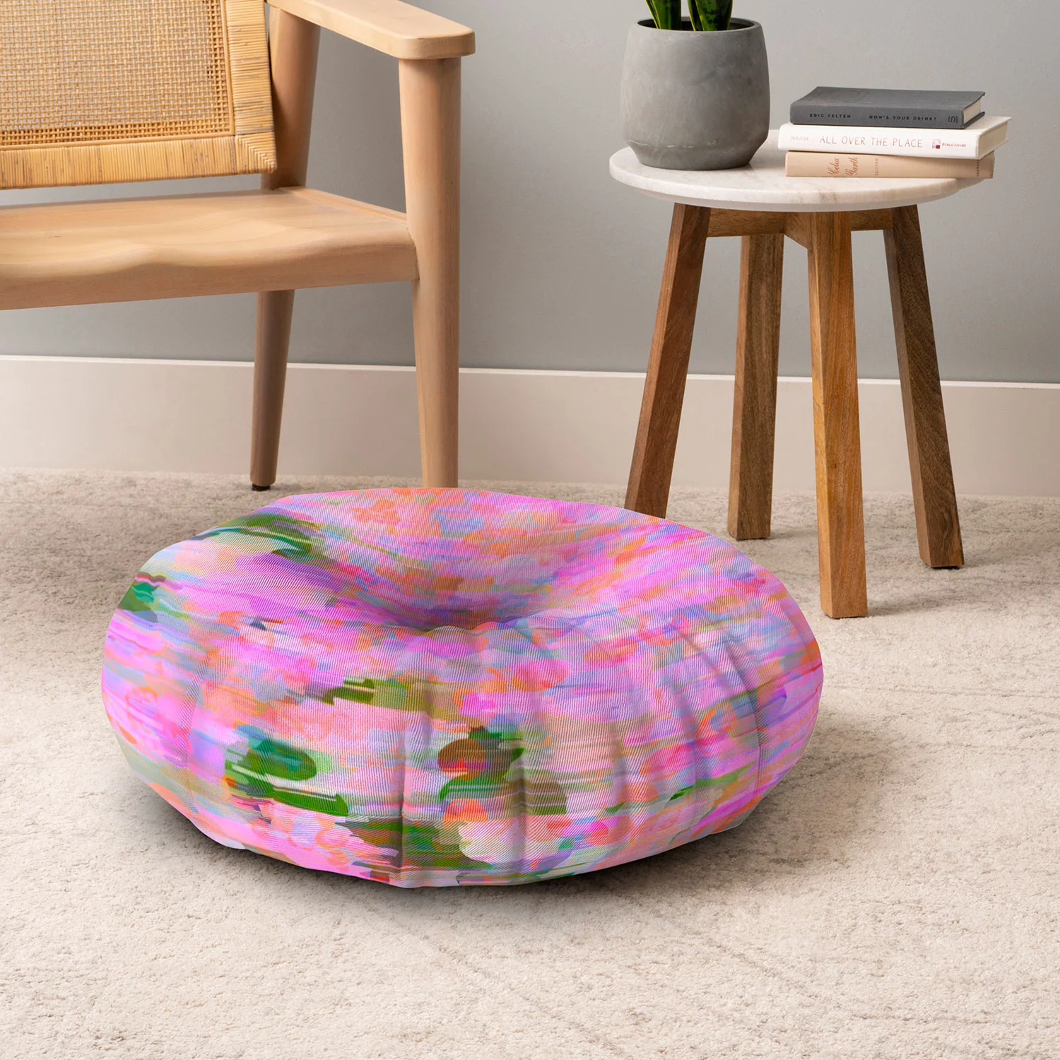 83 Oranges Pink Haze Floor Pillow Round - Image 6