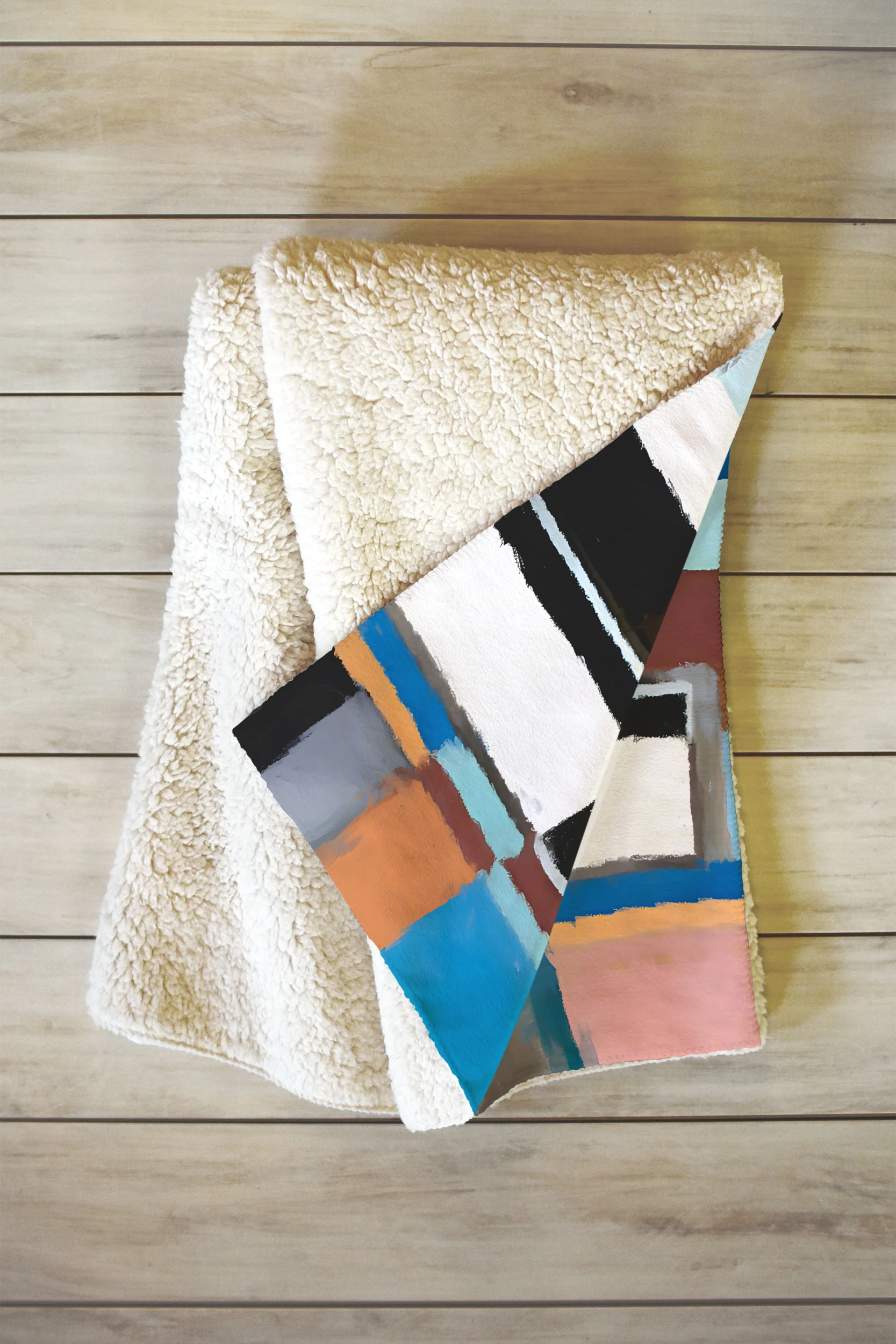83 Oranges Scandinavian Earth Fleece Throw Blanket - Image 2