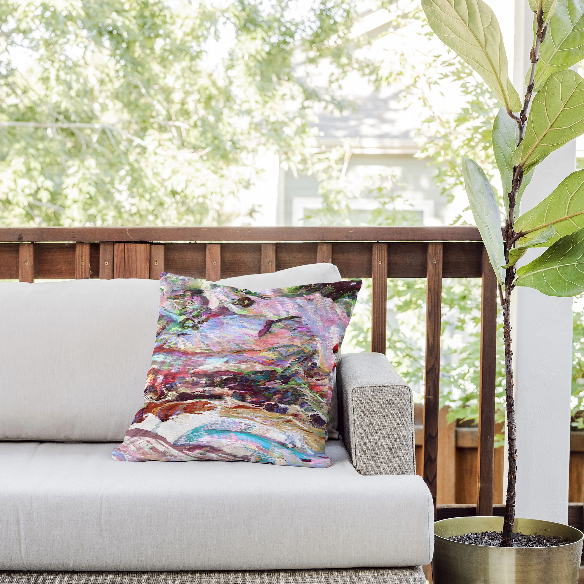 83 Oranges Sequin Haze Outdoor Throw Pillow - Image 6