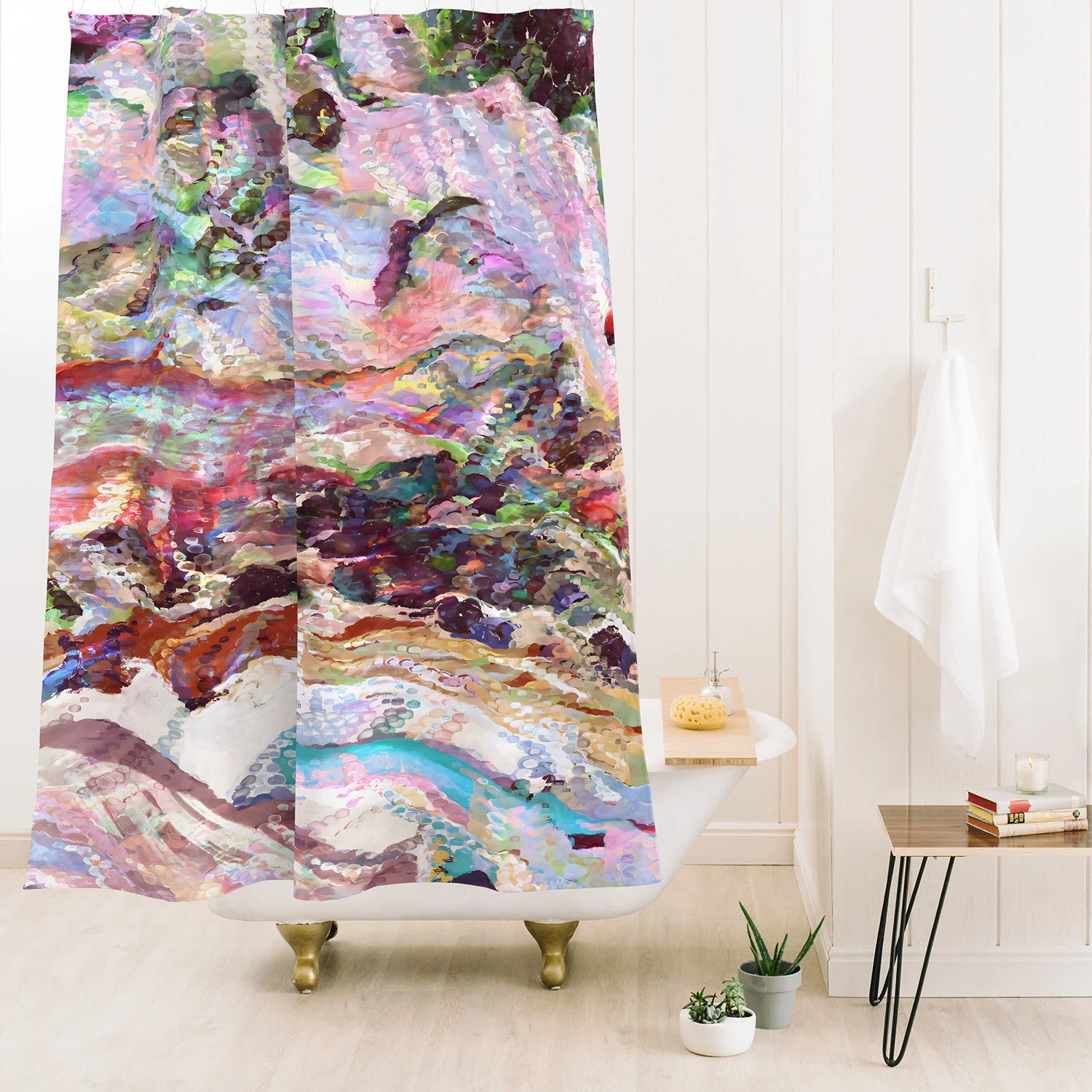 83 Oranges Sequin Haze Shower Curtain - Image 2