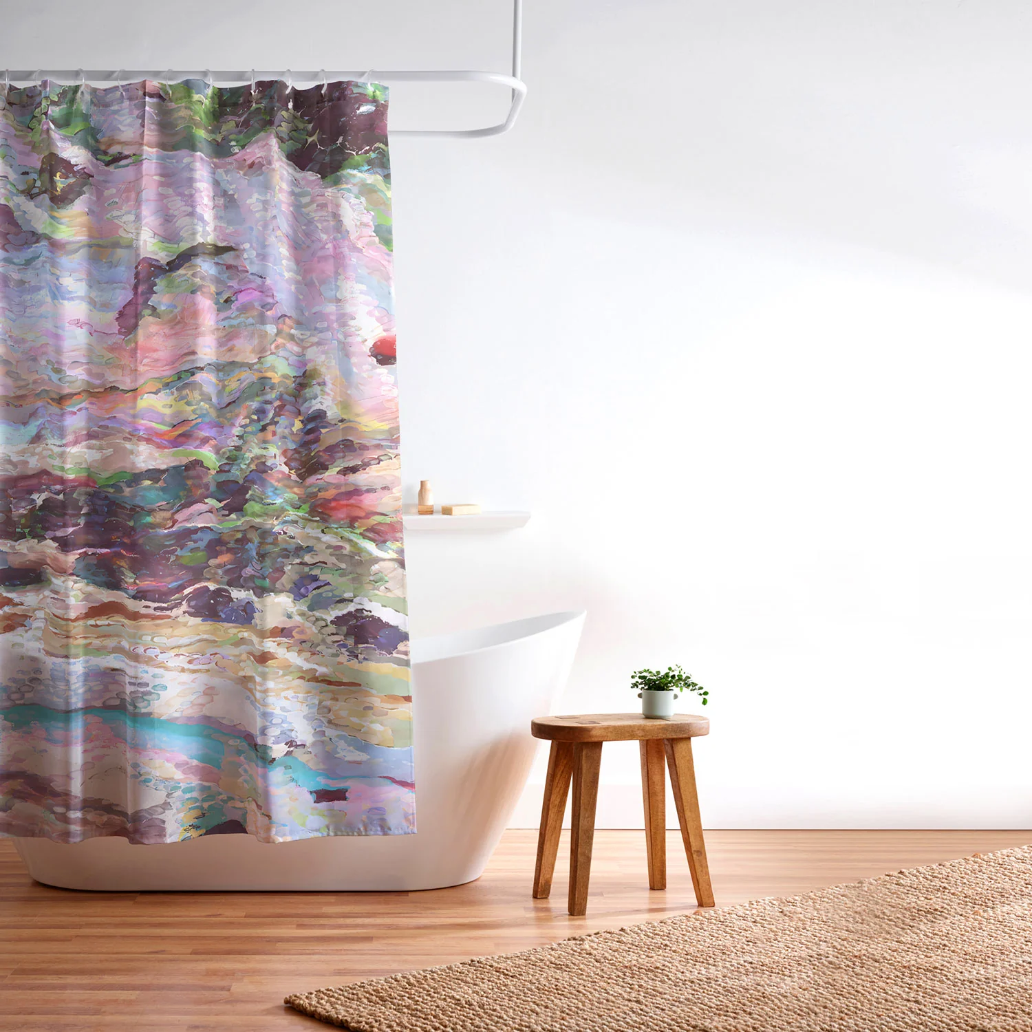 83 Oranges Sequin Haze Shower Curtain - Image 3