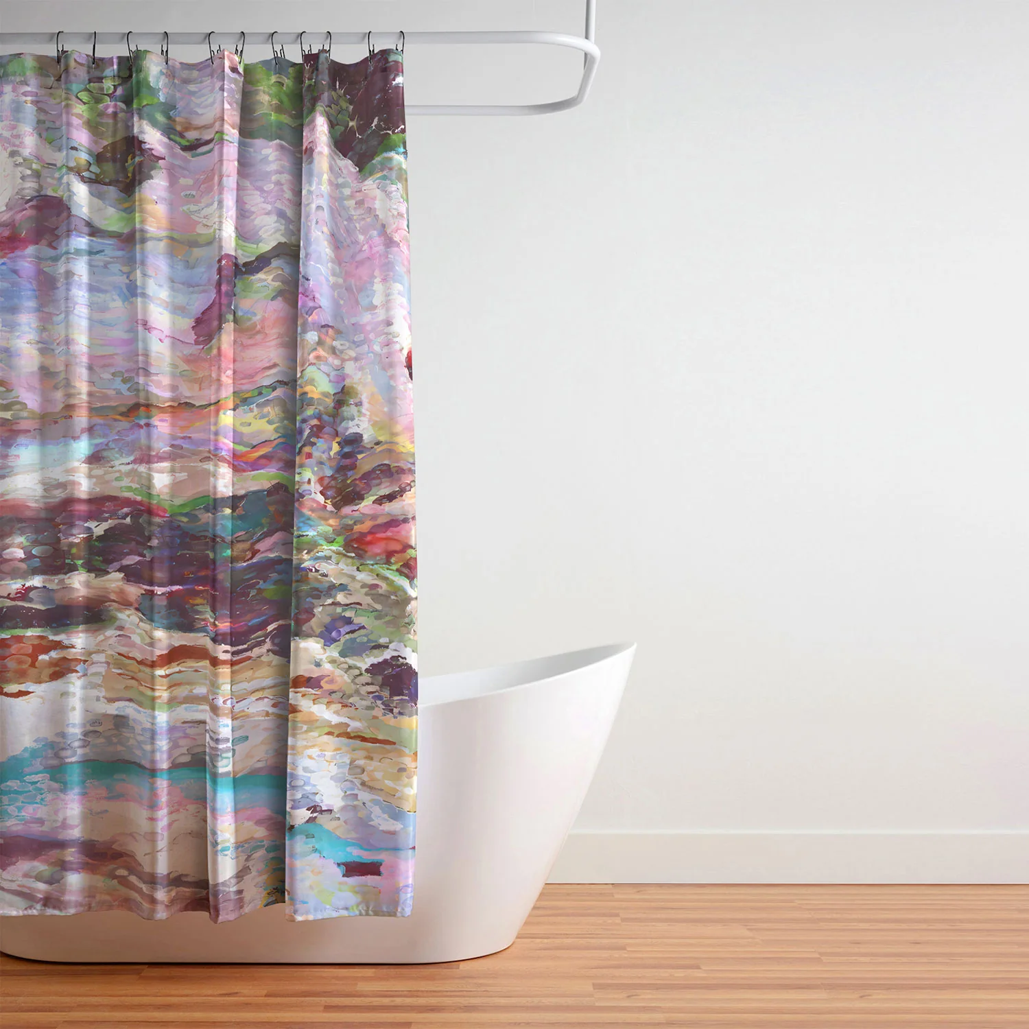 83 Oranges Sequin Haze Shower Curtain - Image 4