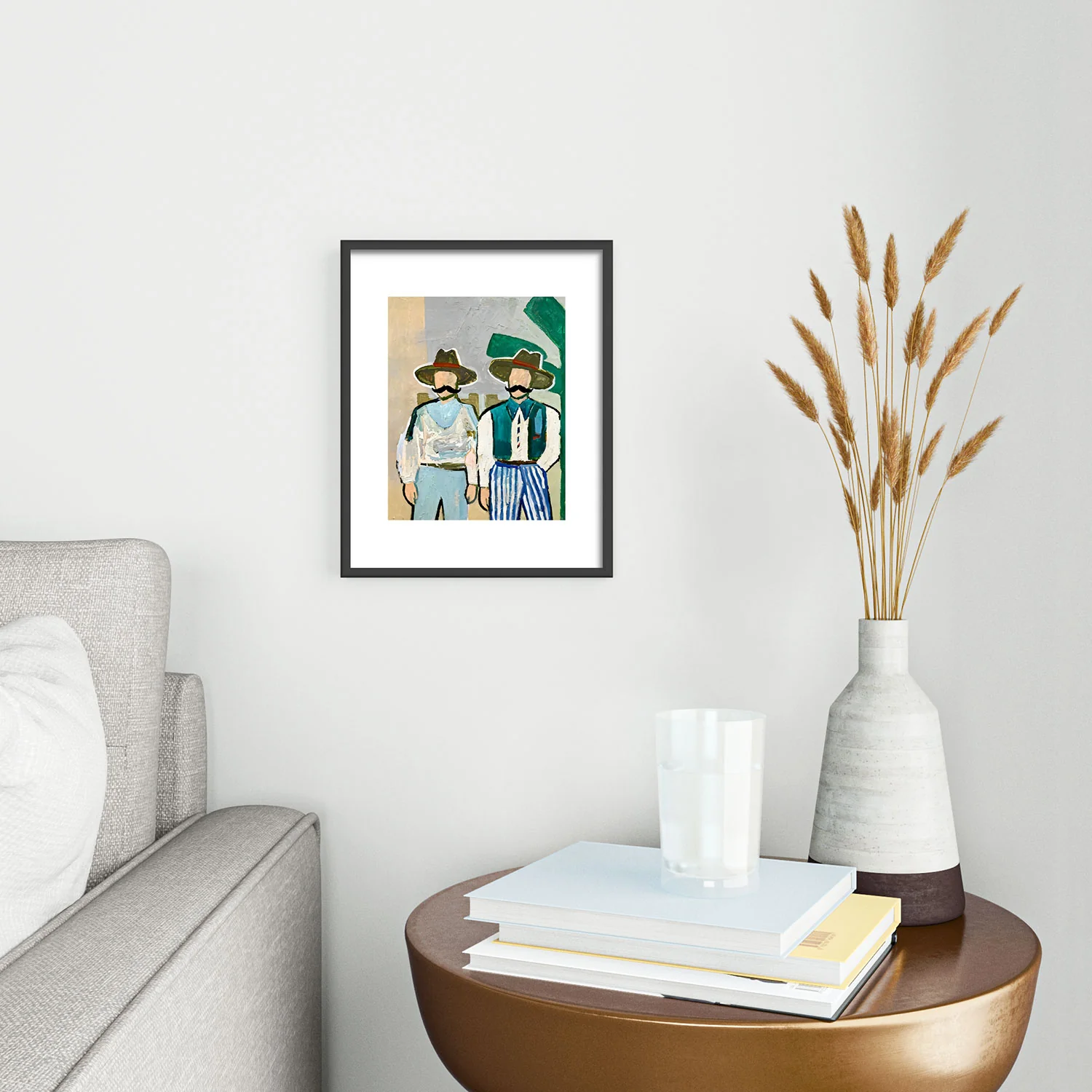 83 Oranges Side By Side Cowboy Edition Metal Framed Art Print - Image 10