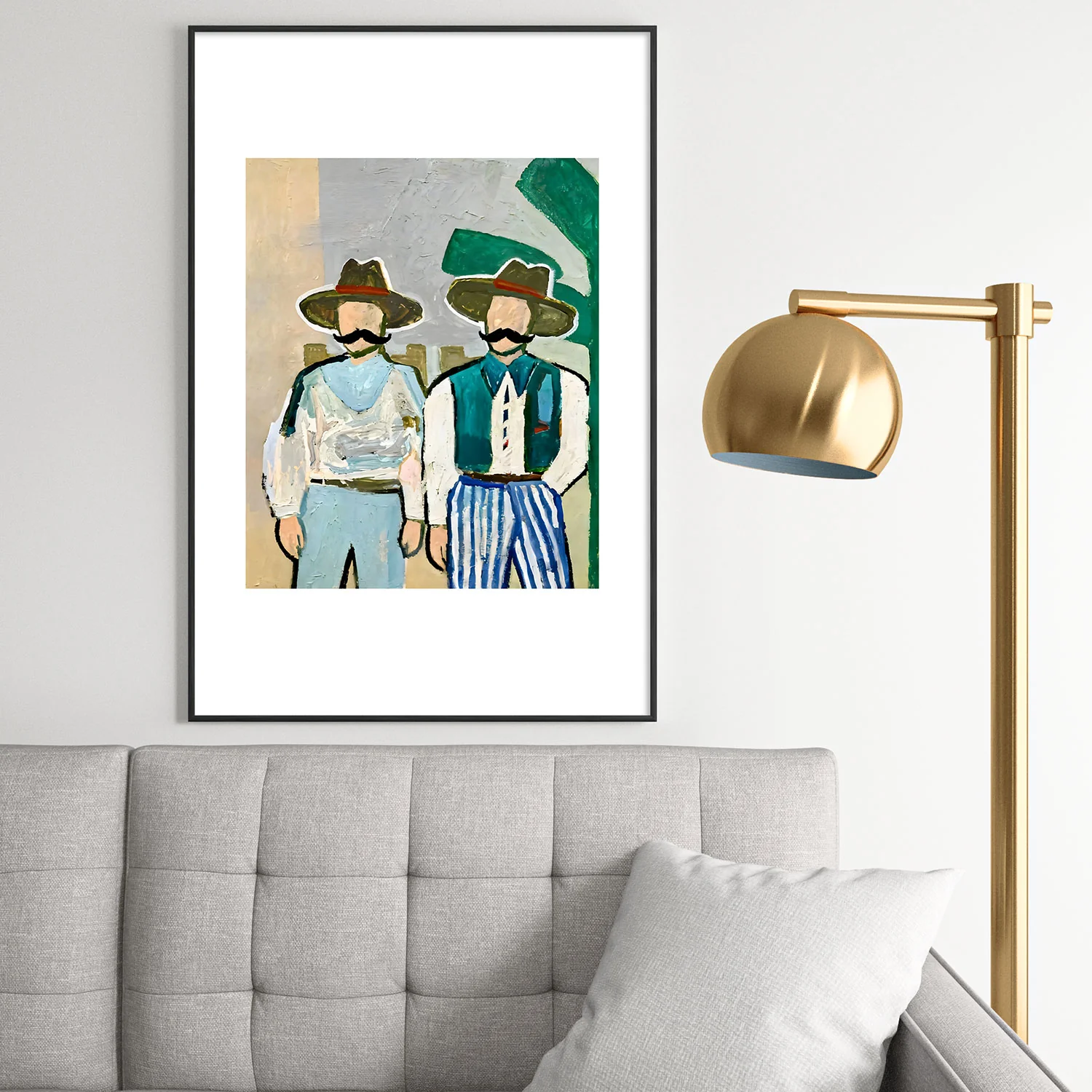 83 Oranges Side By Side Cowboy Edition Metal Framed Art Print - Image 46