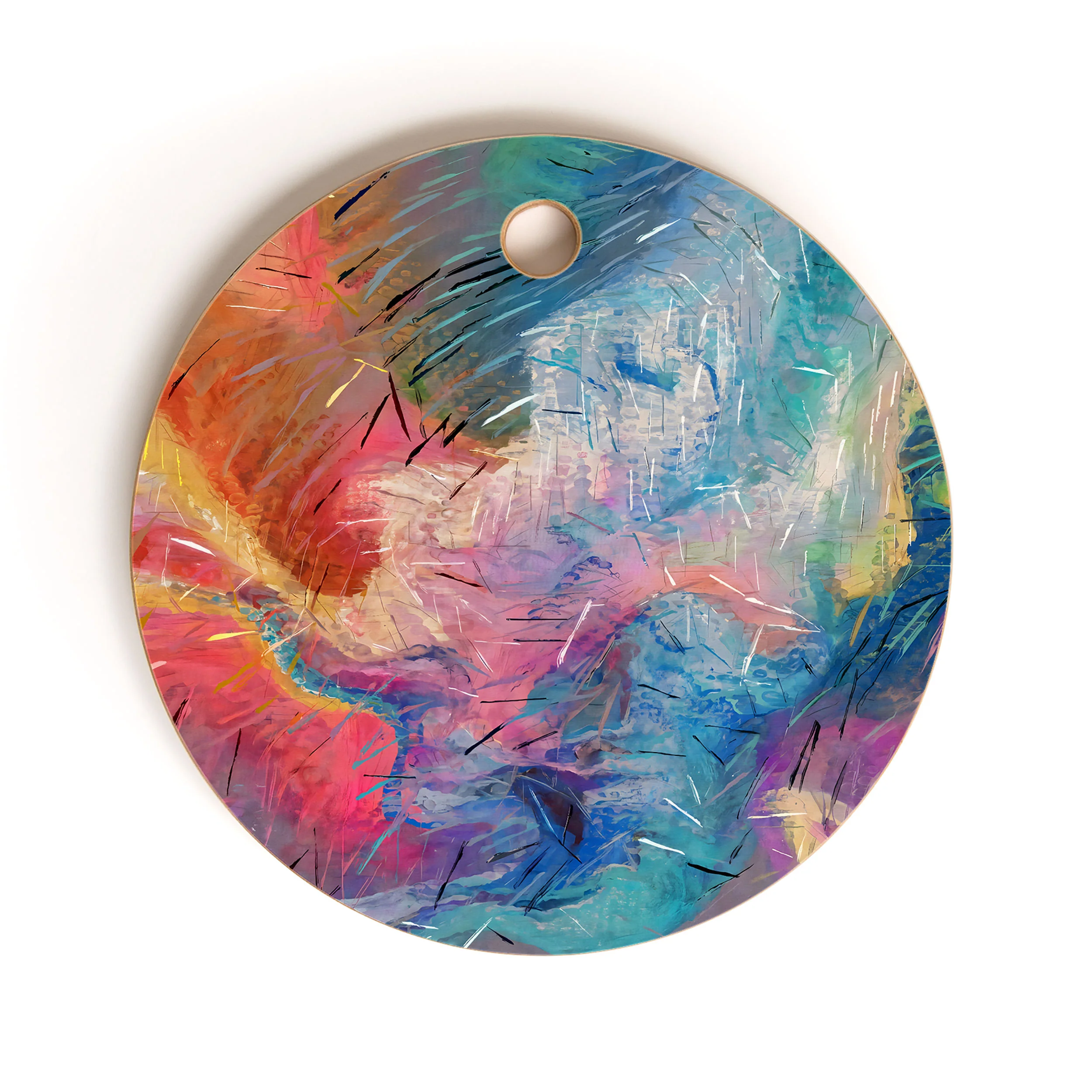 83 Oranges Soul Driven Abstraction Cutting Board Round