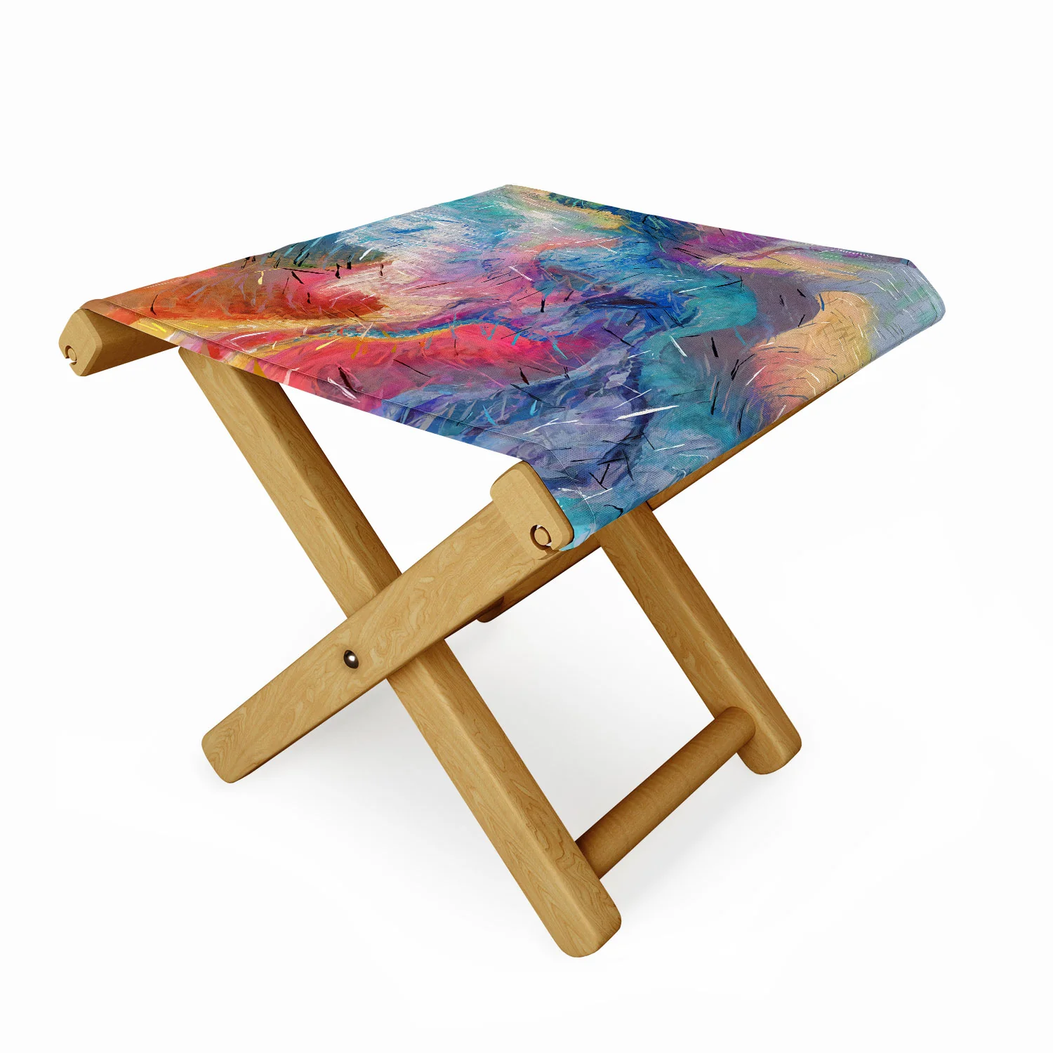 83 Oranges Soul Driven Abstraction Folding Stool - Image 2