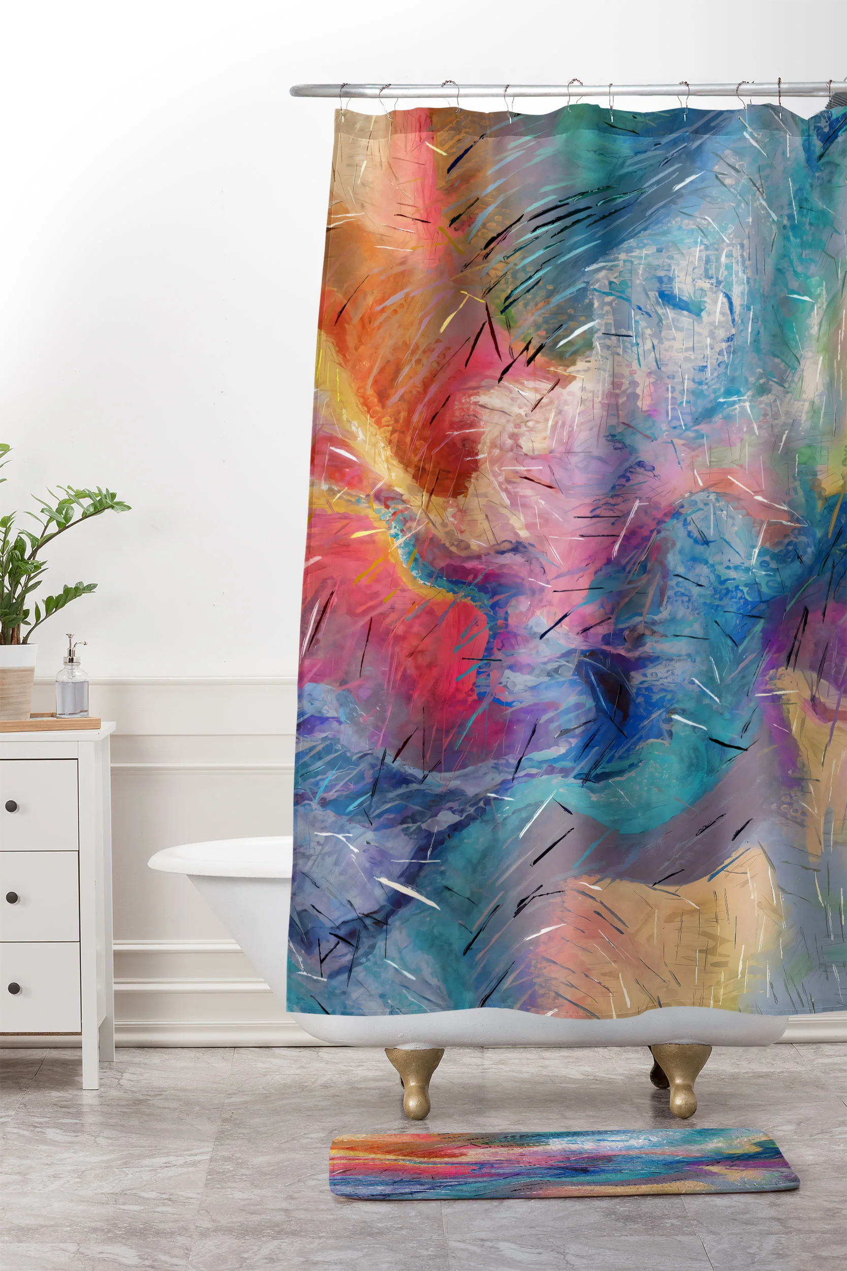 83 Oranges Soul Driven Abstraction Memory Foam Bath Mat - Image 4
