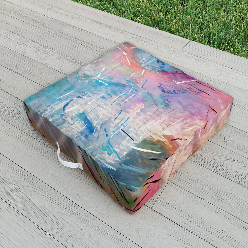 83 Oranges Soul Driven Abstraction Outdoor Floor Cushion - Image 2